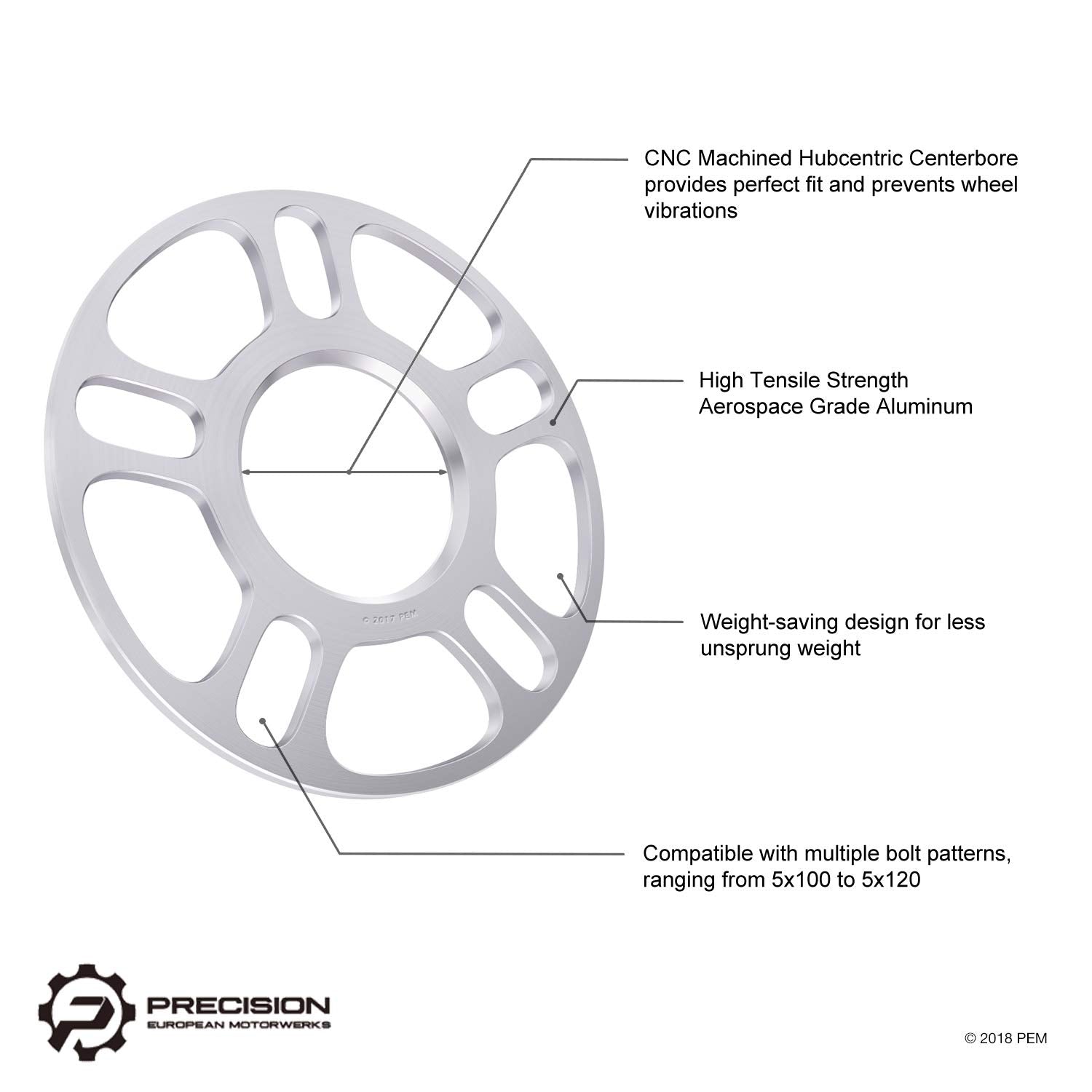 Stancemagic - 2Pcs 3Mm Hubcentric 5X100 And 5X112 Wheel Spacers (57.1 Bore) Compatible With Audi Tt A3 A4 A6 A8 S4 S6 S8 Volkswa