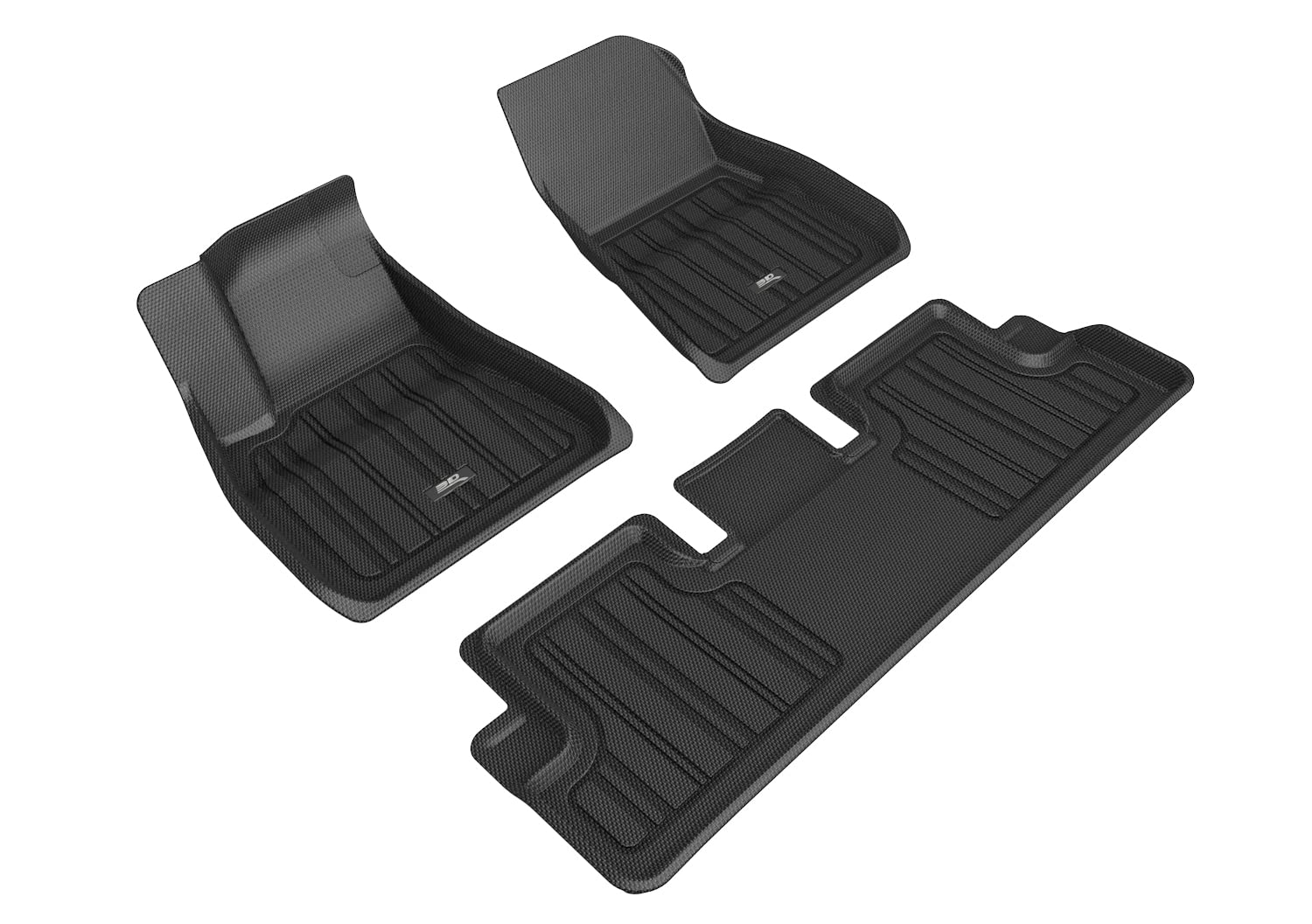 3D MAXpider Custom Fit Elitect Floor Mat (Black) Compatible with Tesla Model 3 2020-2023 - Full Set