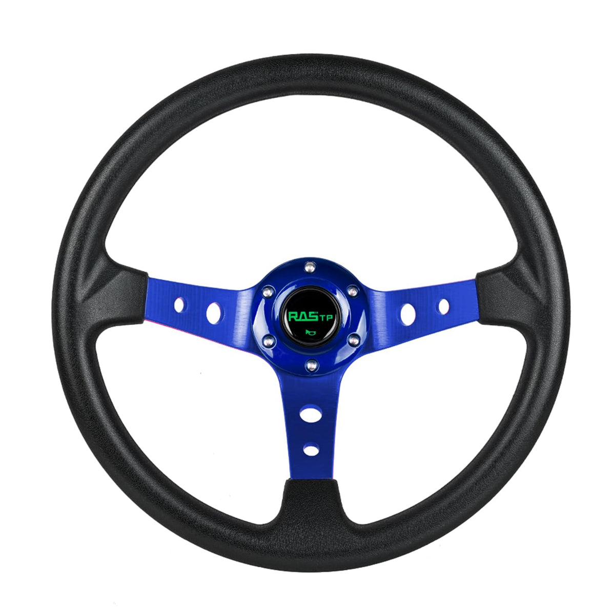 Rastp Universal Racing Steering Wheel,Drifting Deep Dish Steering Wheel 13.8   /350Mm 6 Bolts Grip Vinyl Leather & Aluminum With