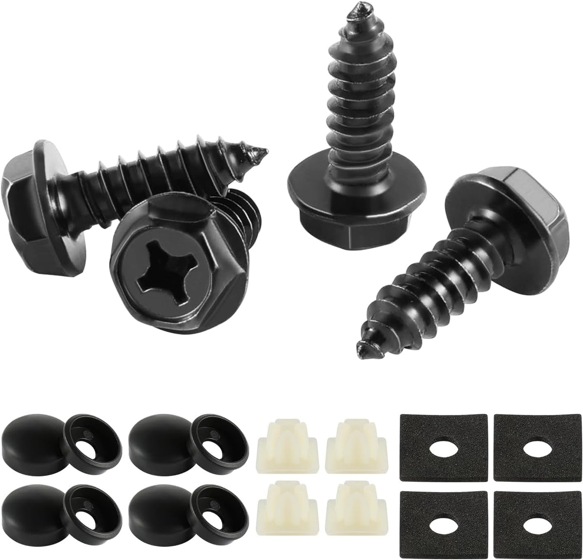 Livtee Rustproof License Plate Screws For Securing License Plates Frames And Covers On Cars And Trucks, 4 Sets Premium Stainless