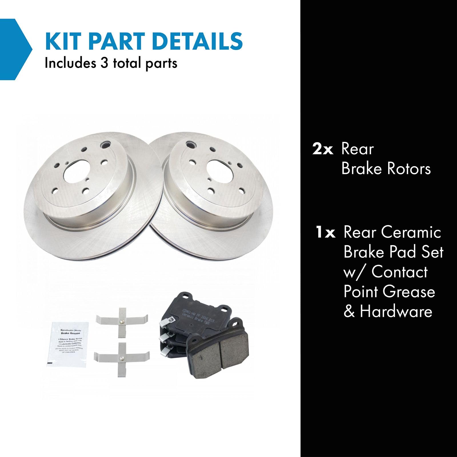 TRQ Brake Pads & Rotors Kit Compatible with 2008-2014 Subaru Impreza 2015-2017 WRX STI