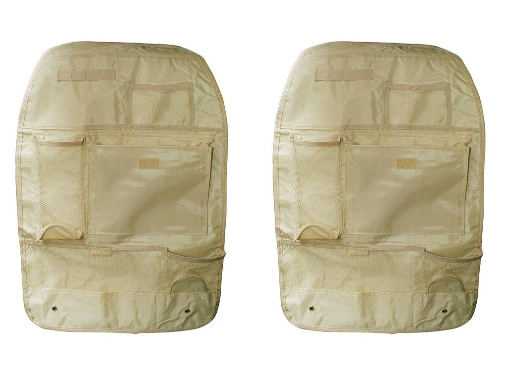 Speedwav Car Back Seats Multifunctional Pockets Storage Organiser Set Of 2Beige