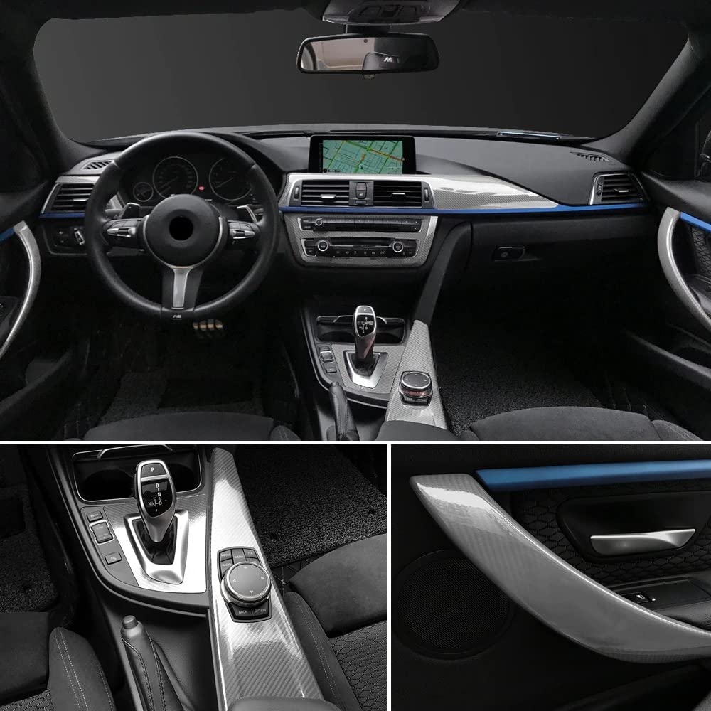 Rockrose 7D High Gloss 7D Silver Carbon Fiber Vinyl Wrap, Anti-Wrinkle, Air Release Automotive Bubble Wrap, Self Adhesive Car Vi