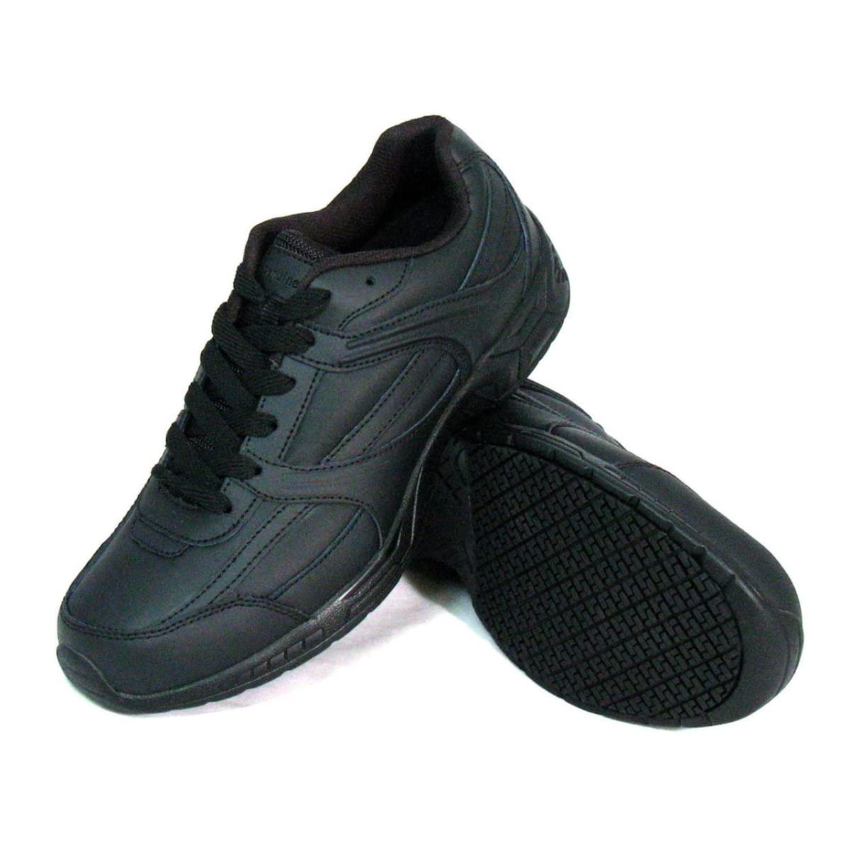 Genuine Grip 1010-15M Mens Leather Slip-Resistant Jogger Work Shoe  Black - Size 15