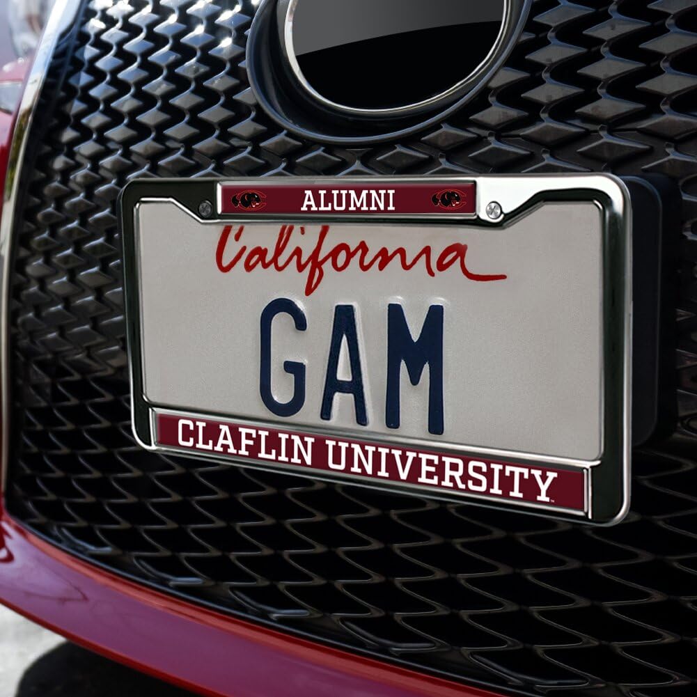 GRAPHICS & MORE Claflin University Alumni Metal License Plate Frame - Full Size, Claflin Panthers Color