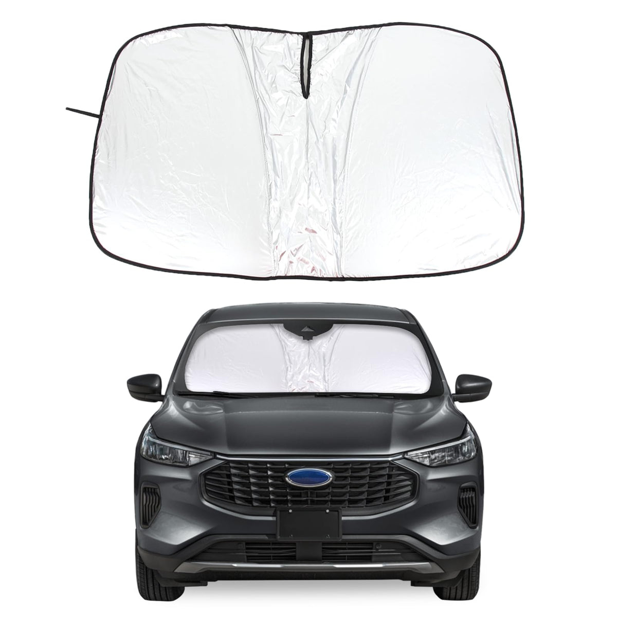Windshield Sunshade for Ford Escape 2020-2024 SUV, Front Windshield Sun Shade, Foldable Reflective Sun Visor, Screen Shield Cove