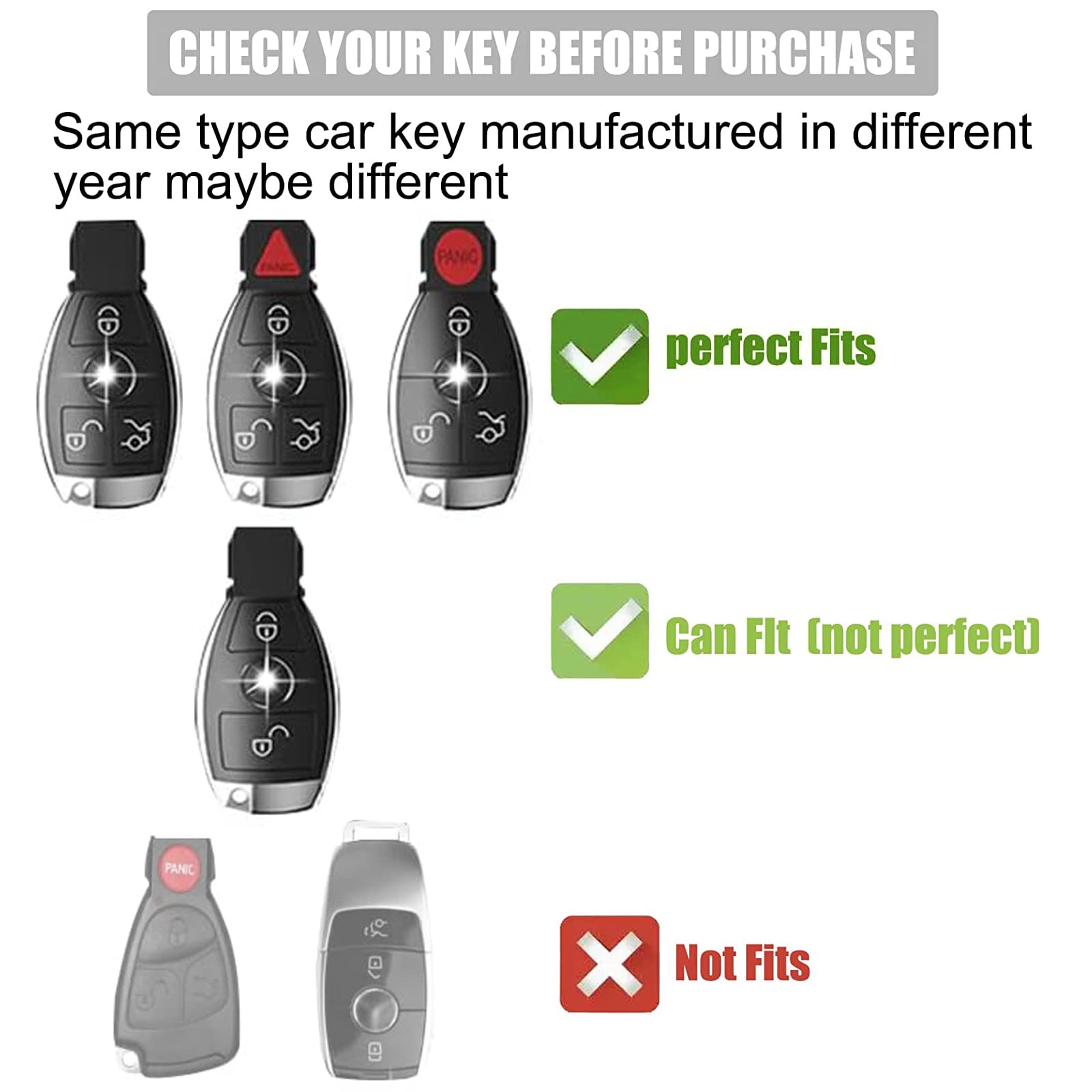 Gematay For Mercedes Benz Key Fob Cover With Keychain Lanyard, Soft Tpu Key Fob Protector Shell Compatible With Mercedes Benz A