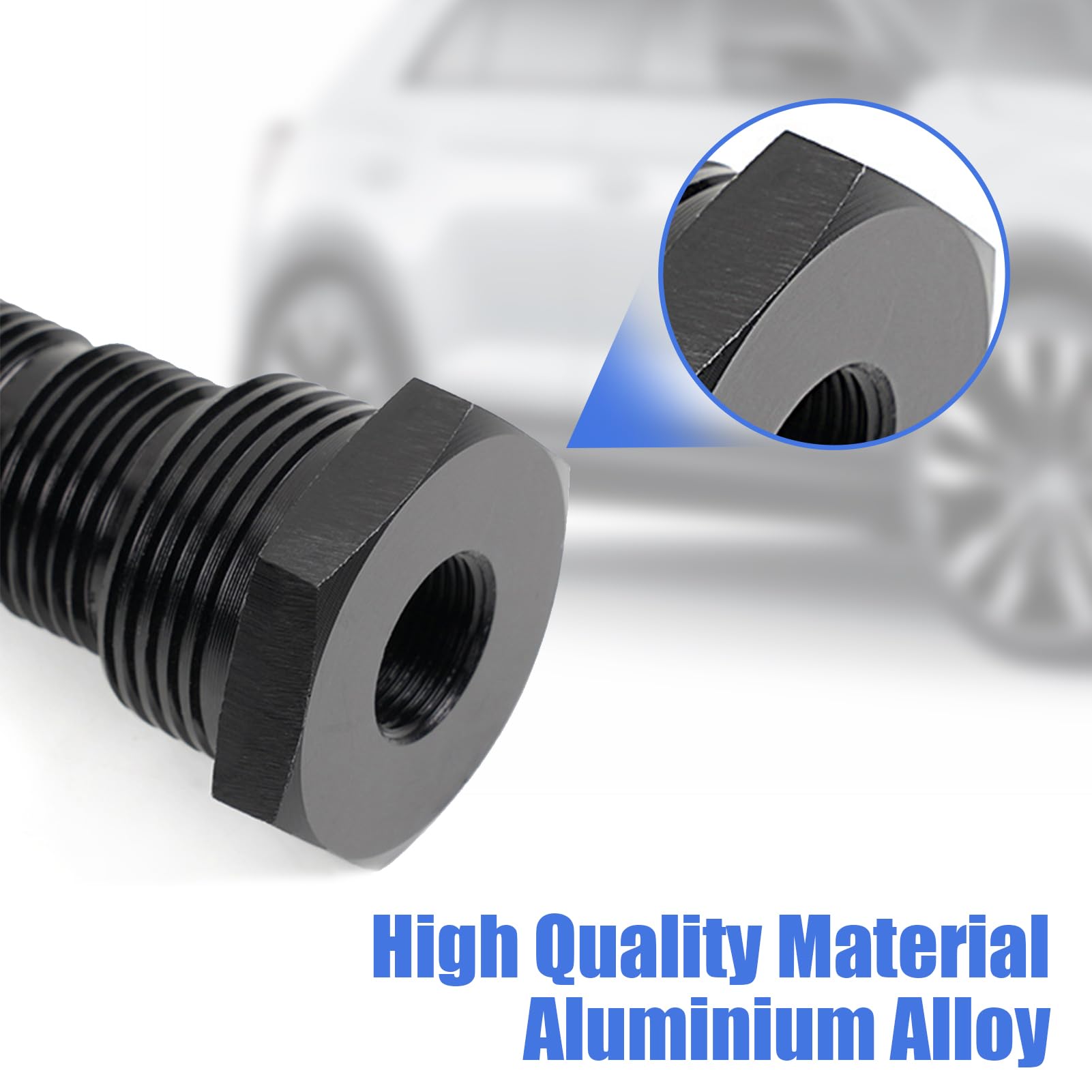 Jawfait 2PCS Oil Filter Adapter, 1/2-28 to 3/4-16, Aluminum, Black Anodized, Model OFA001, Corrosion Resistant