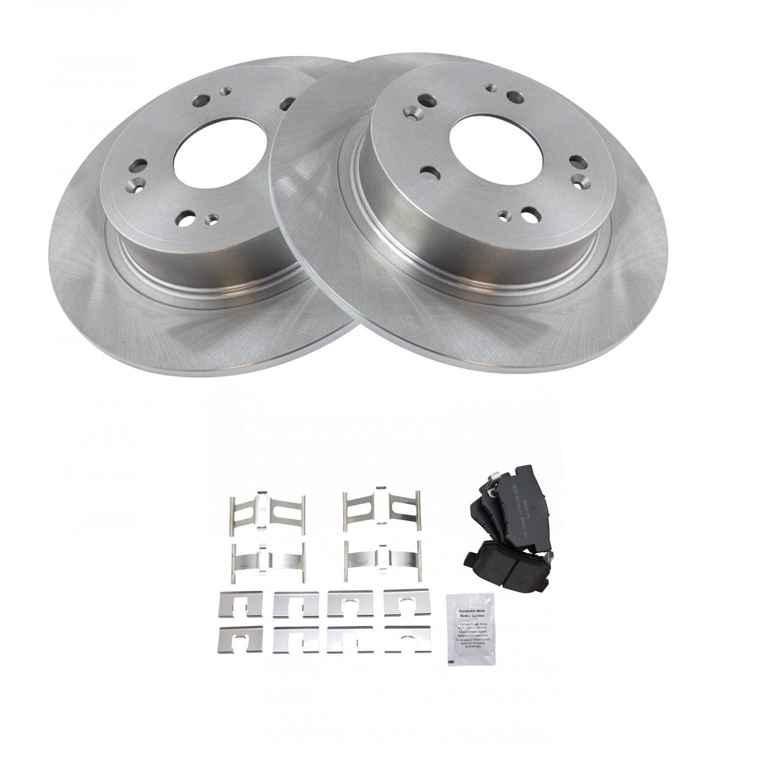 Trq Rear Brake Pad & Rotor Kit Brake Pads Brake Rotor Semi-Metallic Compatible With 2016-2019 Acura Ilx 2005-2007 Honda Accord