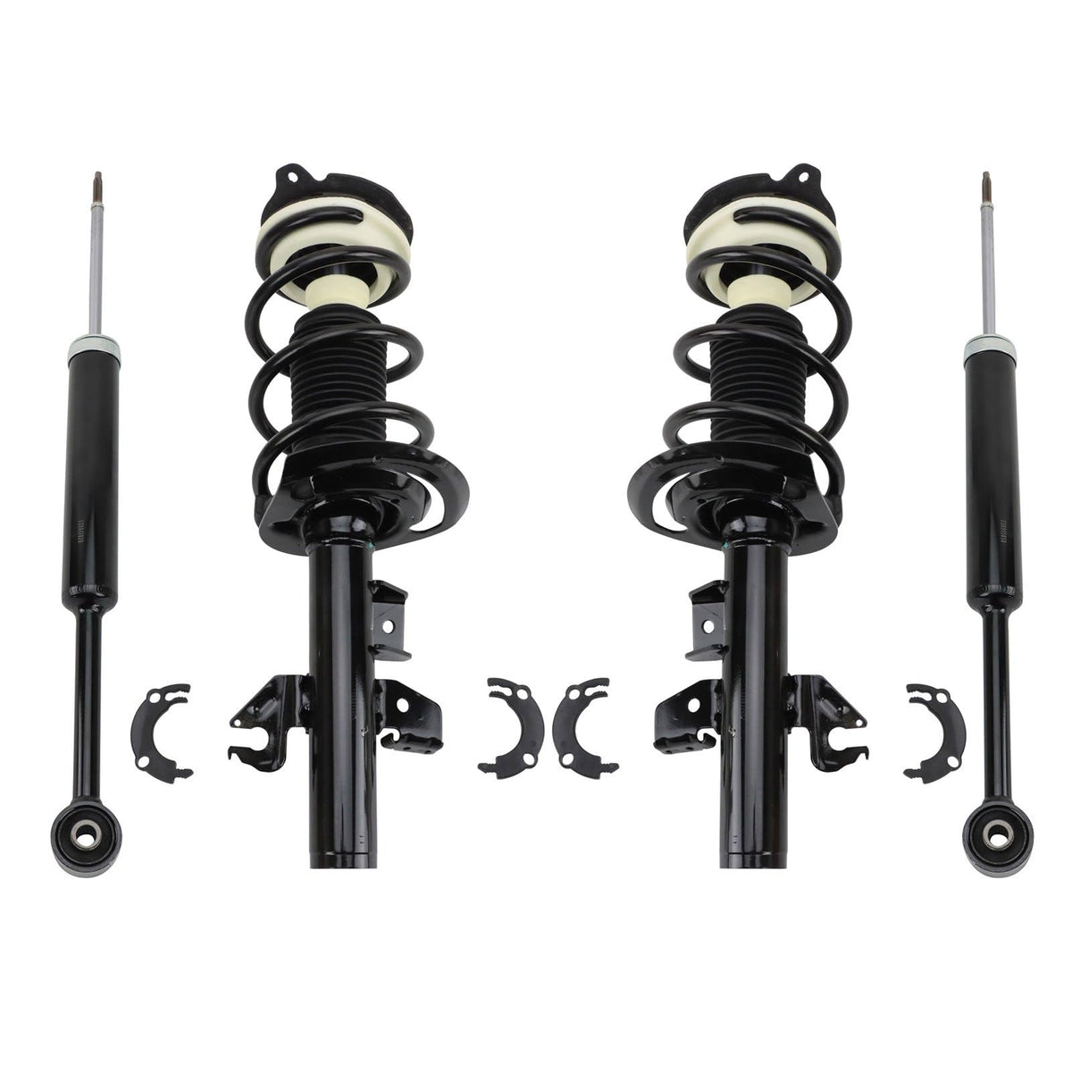 Trq Front And Rear Complete Strut Assembly & Shock Absorber Kit Complete Strut & Coil Spring Assembly Compatible With 2015-2017 