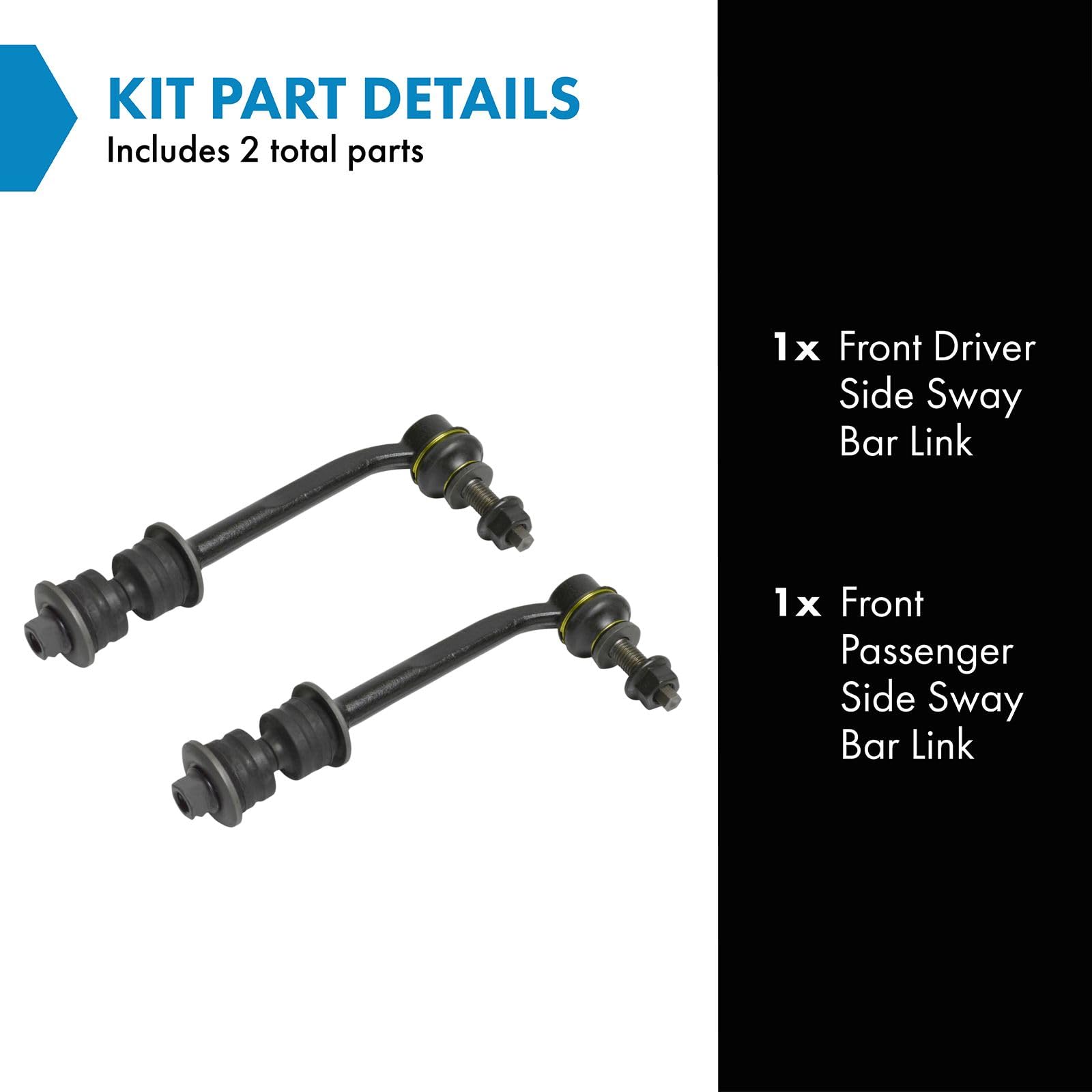 Trq Front Sway Bar Stabilizer Link Set Compatible With 2007-2009 Chrysler Aspen 2004-2009 Dodge Durango