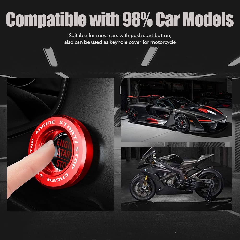 Tybasthe Rotary Push Start Button Cover, Transformers Car Accessories Engine Start Stop Button Cover, Decepticon Car Stickers In