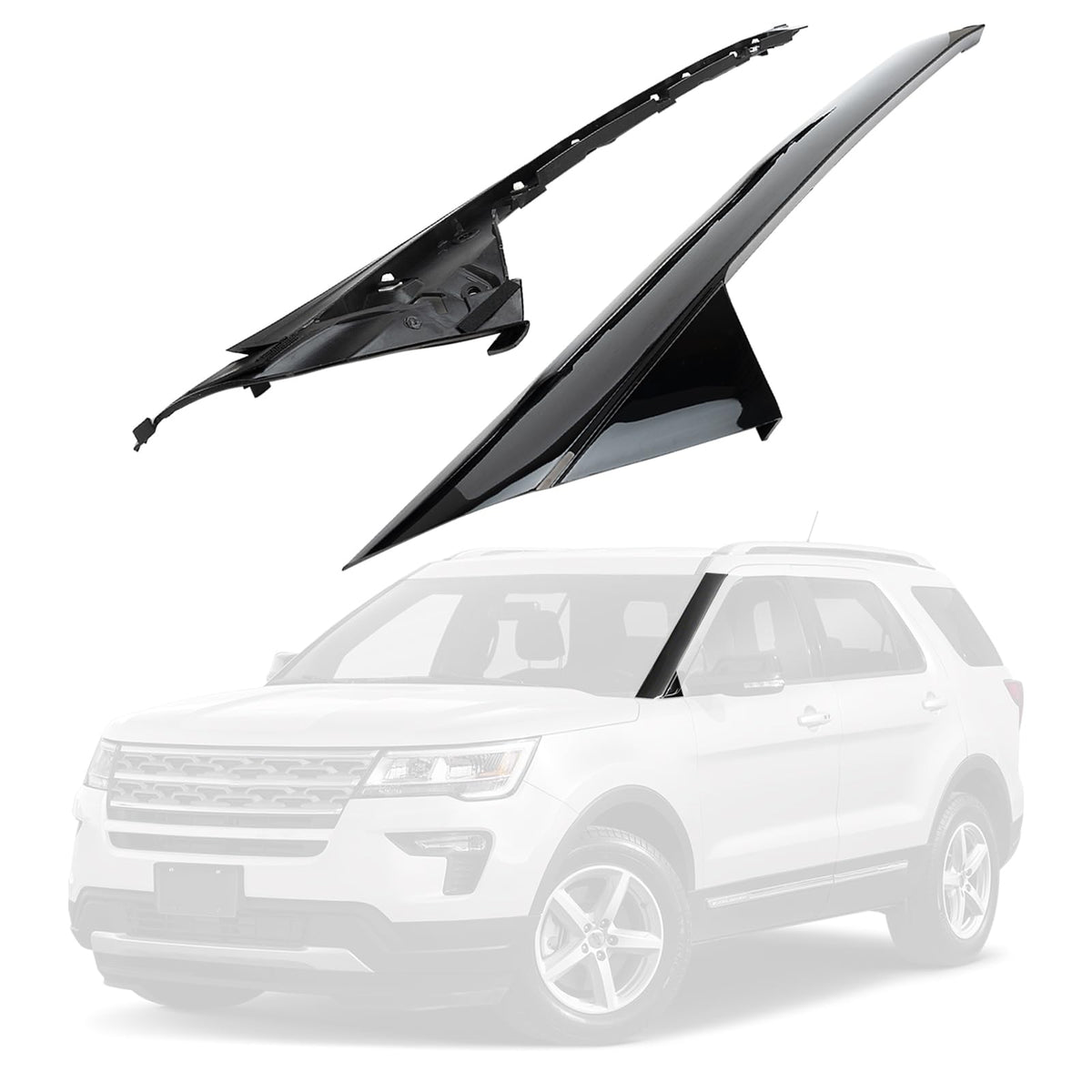 Fomiuzy Windshield Trim Panel A Pillar Molding Kit Fit For Ford Explorer 2011-2019 Sport 4 Door Replaces BB5Z-7803145-AA BB5Z-78