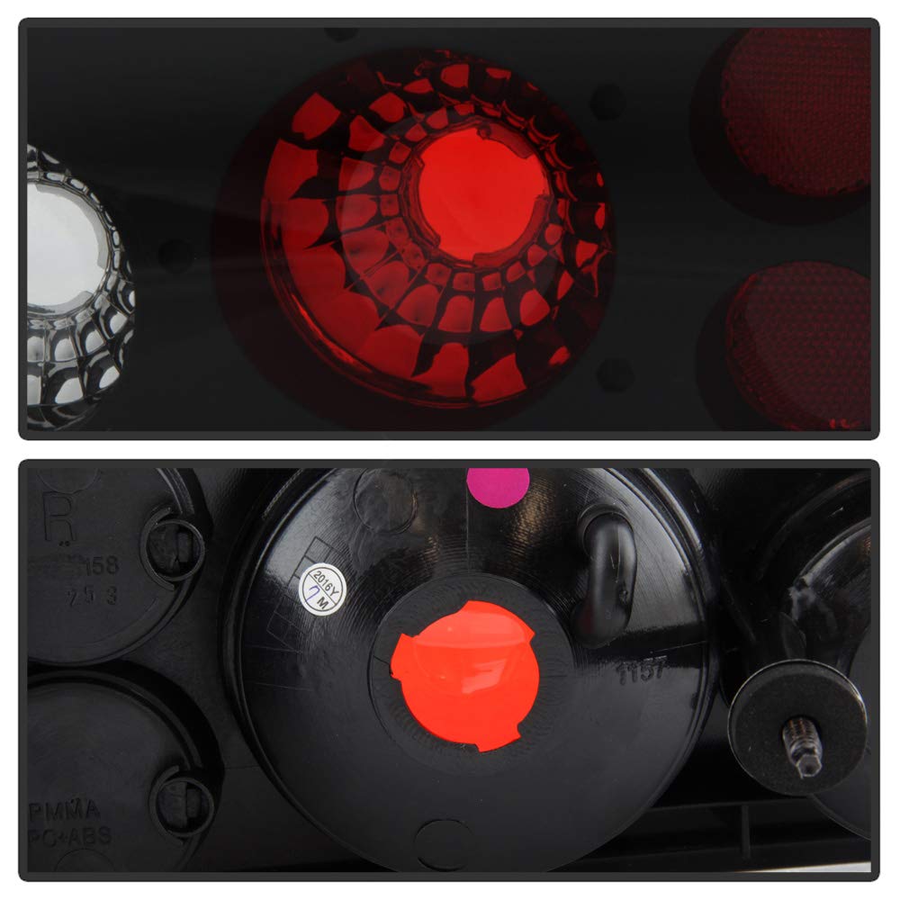 Acanii - For 1993-2002 Chevy Camaro Z28 Black Housing Tail Lights Brake Lamps Replacement Assembly Driver & Passenger