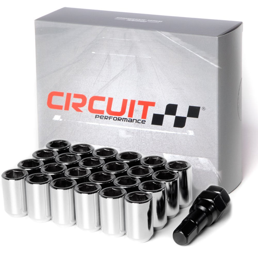 Circuit Performance Tuner Key Acorn Lug Nuts Chrome 12x1.5 Forged Steel (24pc + Tool)