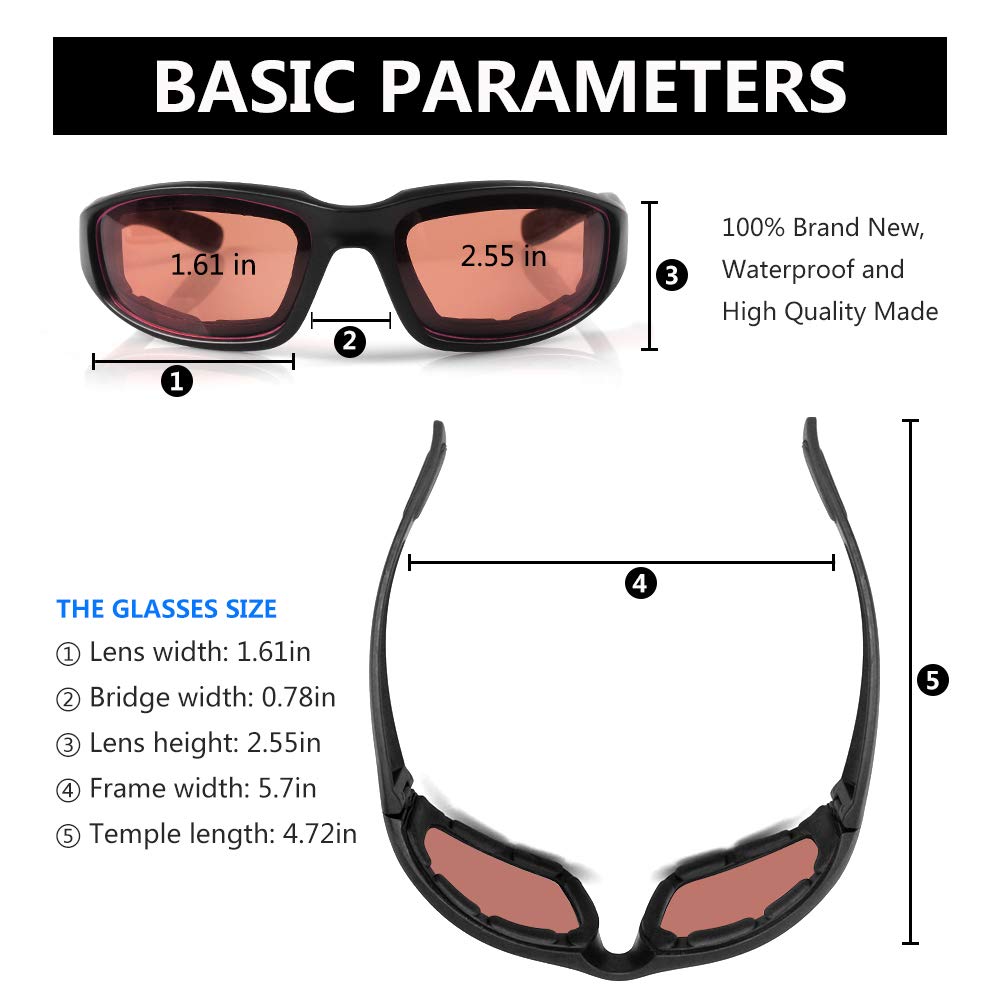 Surpassme Motorcycle Ridding Glasses Goggles Protective Eye Wear