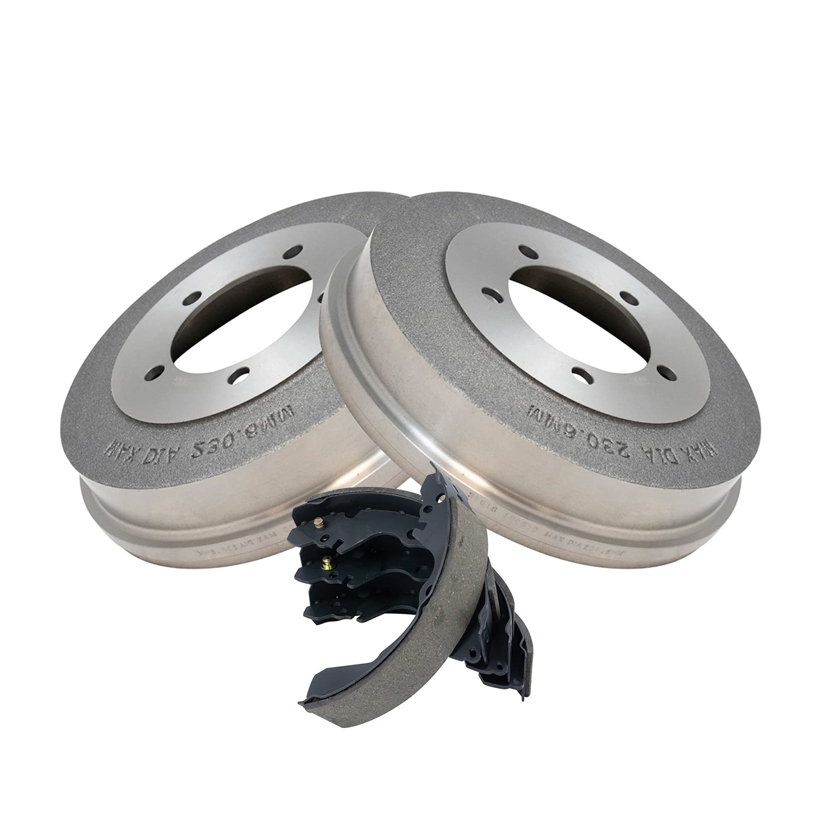 TRQ Rear Brake Drum & Shoe Kit Compatible with Dodge Chrysler Eagle Mitsubishi