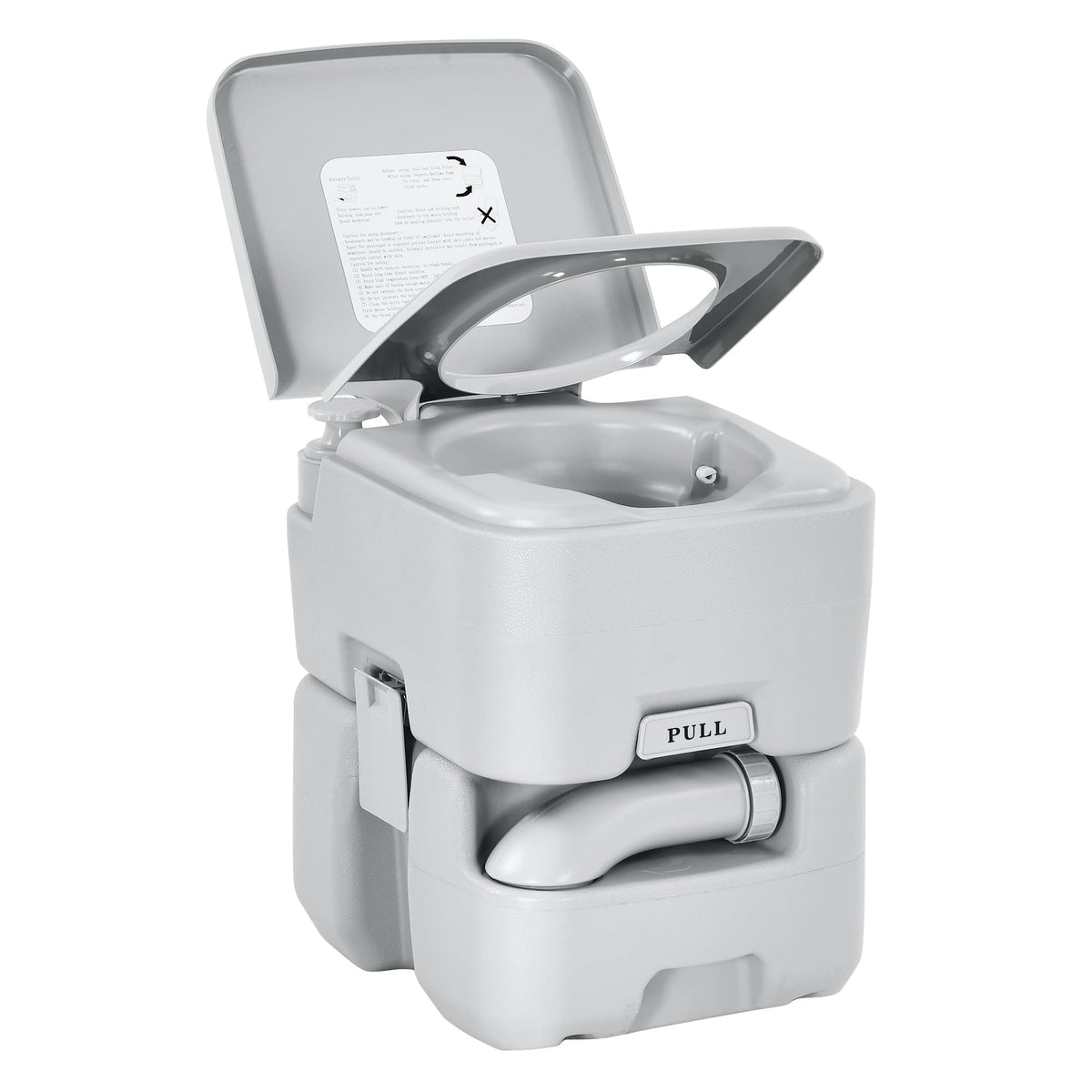 Yitahome 5.3 Gallon Portable Travel Toilet Rv Potty Upgrade Double Outlet Water Spout Handle Flush Pump Detachable Water Tank Wi