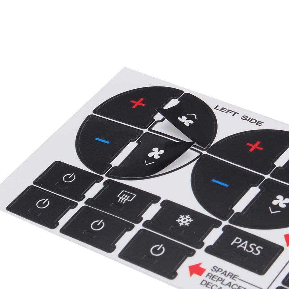 Pawaca Ac Dash Accents Button Sticker Repair Kit For Fixing Ruined Faded A/C Control Buttons - Decal Replacement Fits Select 07-