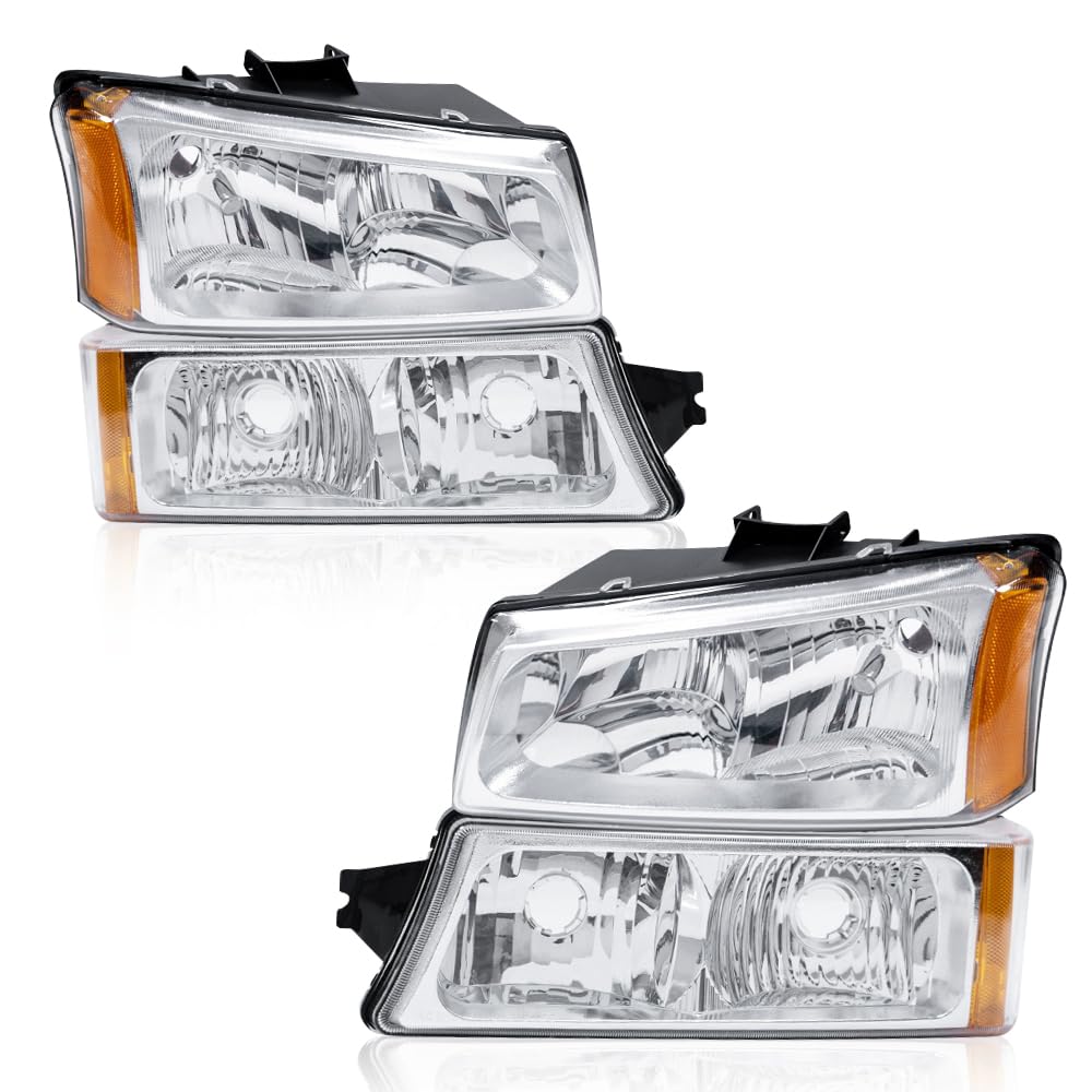 G-Plus Headlight Assembly Compatible With Chevy Avalanche Silverado 1500 2500 Hd 3500 2003-2006/Fit Chevy Silverado 1500 2500 35