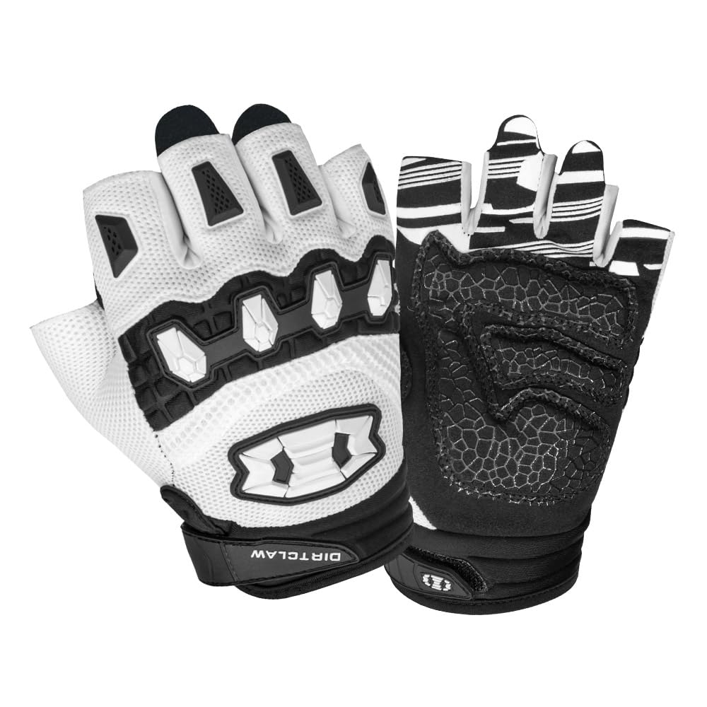 Seibertron Adult Dirtclaw Gloves - Motorcycle Motocross Sports Gloves For Ultimate Grip And Protection White S