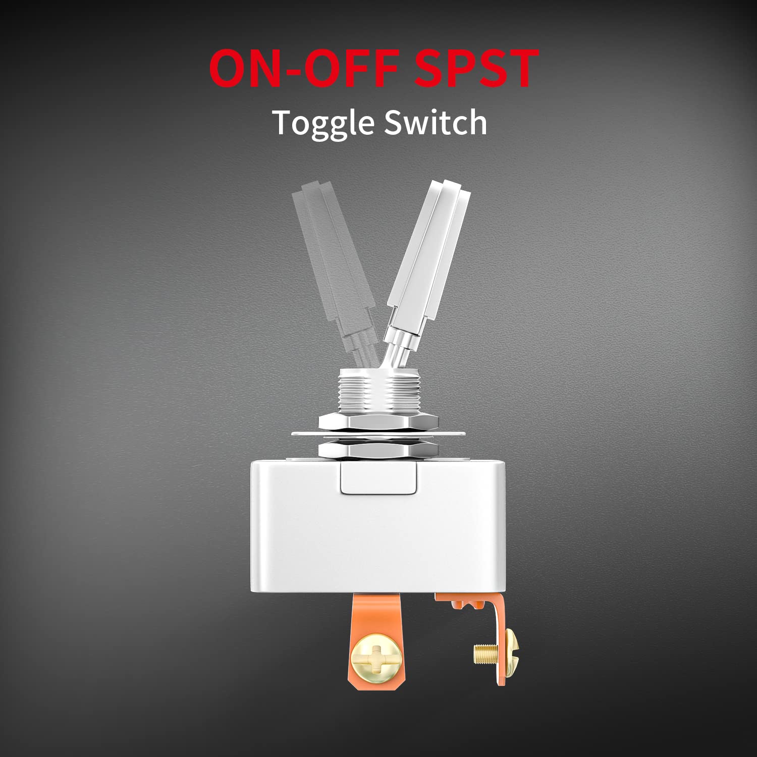 Daiertek Automotive Toggle Switch 50A 12Vdc Heavy Duty 12 Volt On Off Switch 50 Amp Spst 2 Position 2 Pin Metal Chrome Plated Screw Terminals