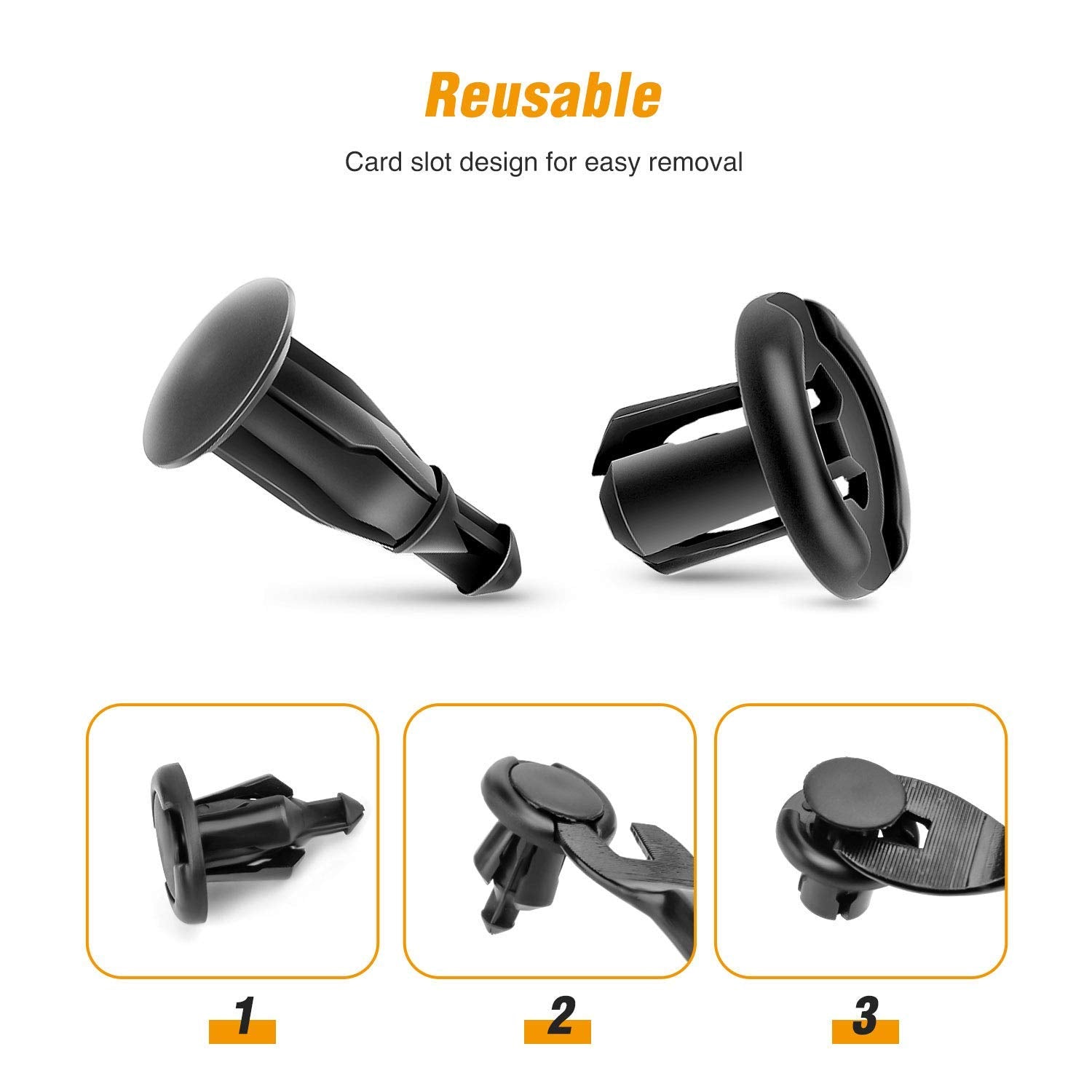 Gooacc 100Pcs Grc-45 Fender Rivet Clips-91503-Sz3-003 10Mm,1Pc Bonus Fastener Remover For Honda And Acura