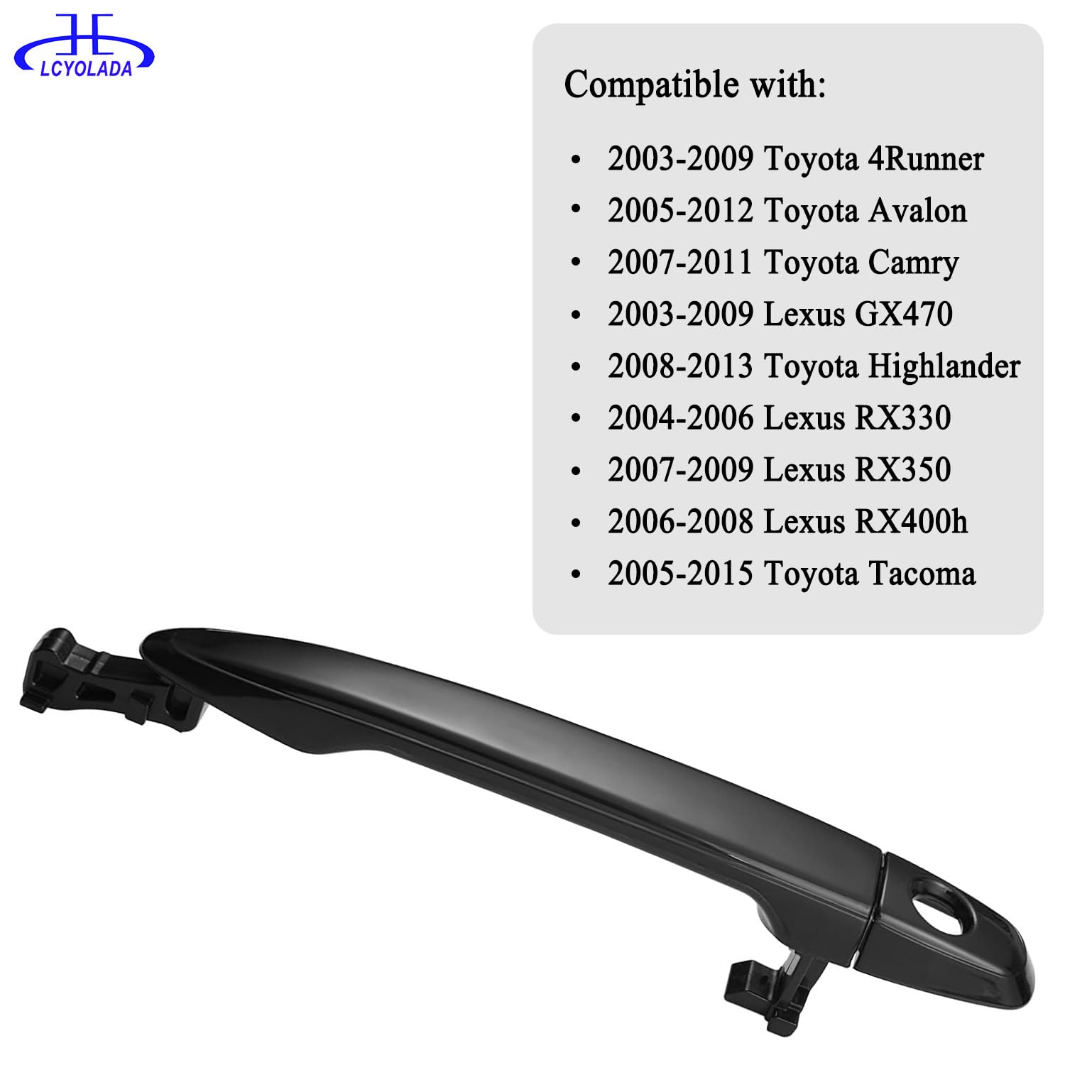 Front Left Drive Side Exterior Door Handle Compatible With Toyota Camry 2007-2011, 4Runner 2003-2009, 2005-2015 Tacoma, 2005-201
