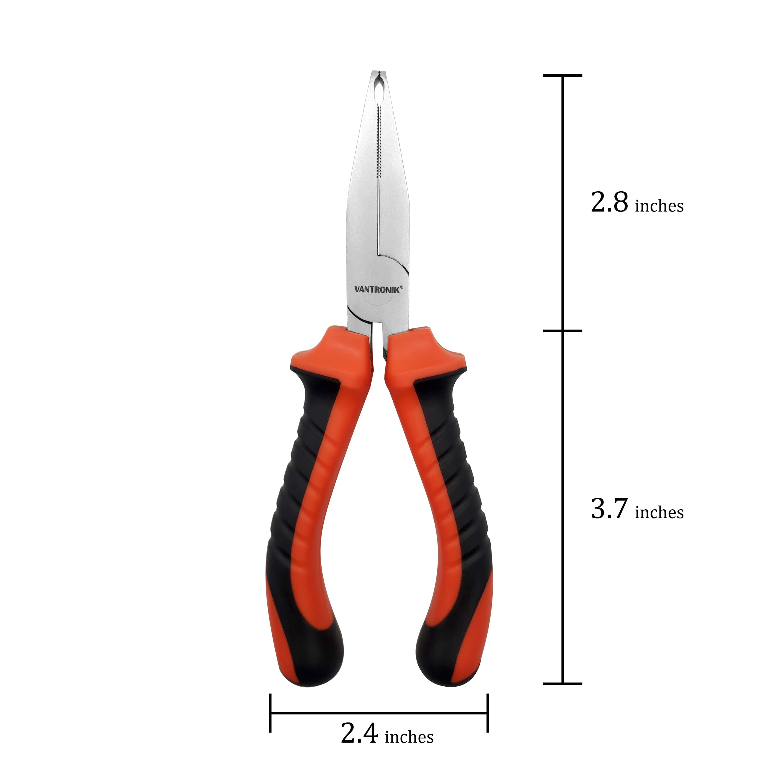 VANTRONIK Fuse Puller Tool, 6.5" Insulated Handles, Chrome Vanadium Steel, Orange and Black, Model oilkk-755