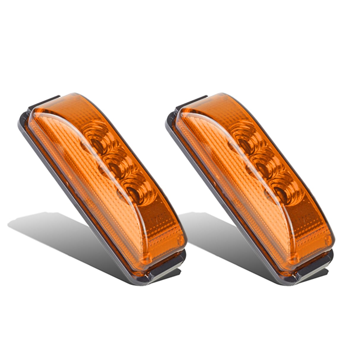 Partsam 2Pcs 3 Led Truck Trailer Front Rear Led Side Marker Lights Indicator Lamp Sealed & Waterproof Surface Mounted Installati