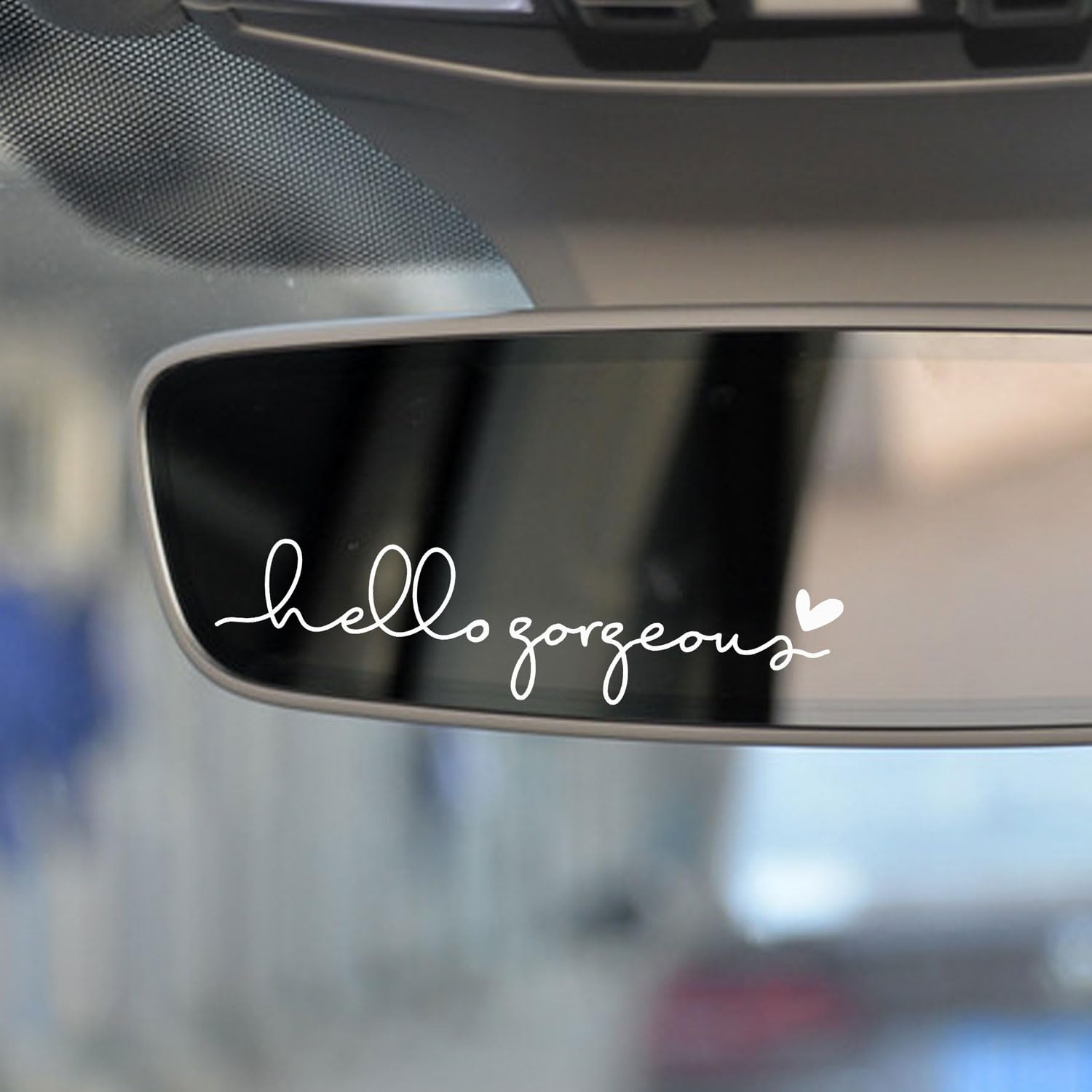 2 X Hello Gorgeous Rearview Mirror Vinyl Decal Sticker, Hello Gorgeous Decal, Self-Love, Self-Care Stickers, Car Windshield, Rea