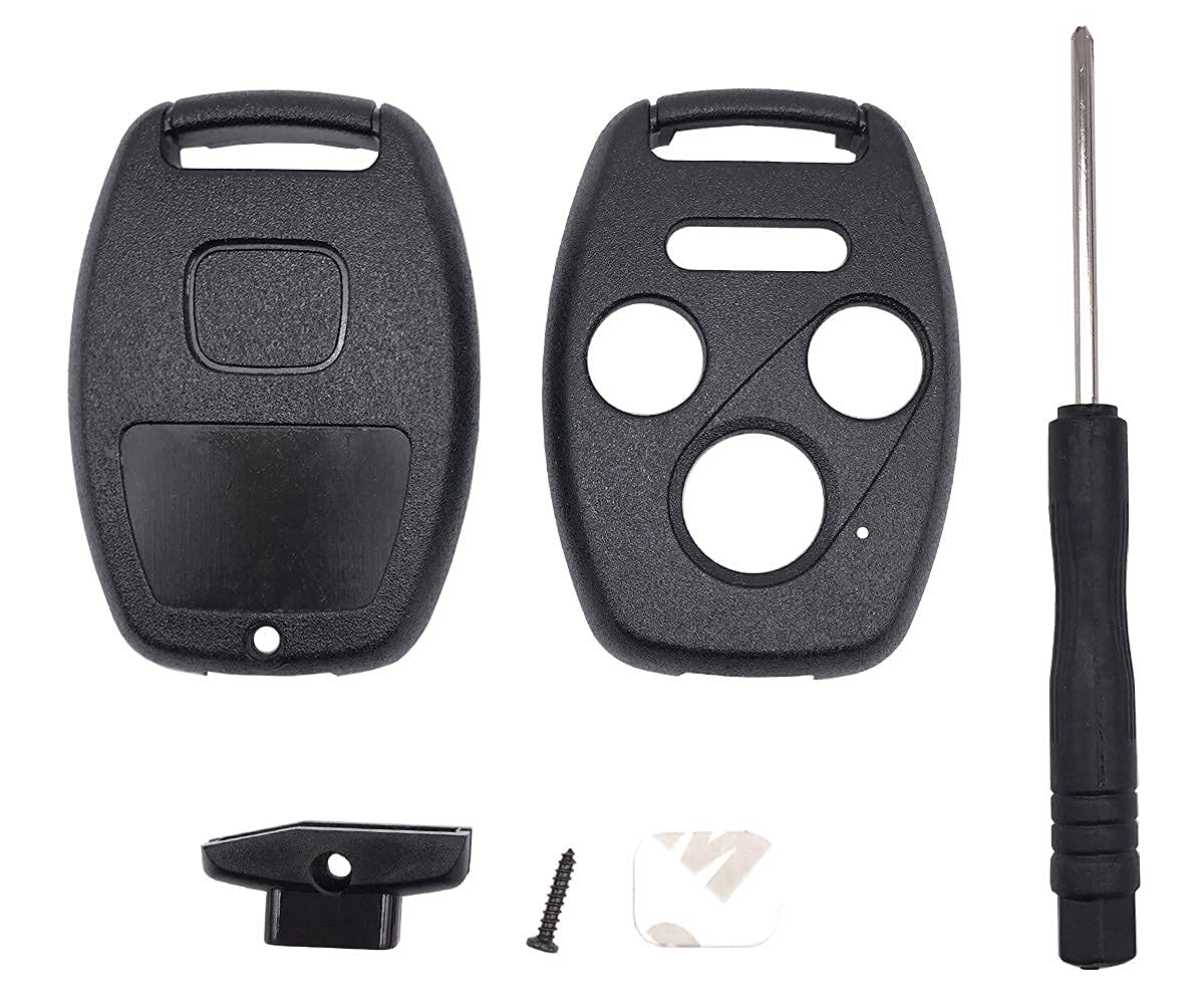 3+1 Buttons Replacement Key Fob Cover Case fit for Honda 2003-2012 Accord 2006-2013 Civic EX 2009-2015 Pilot 2005-2006 CR-V Ridg