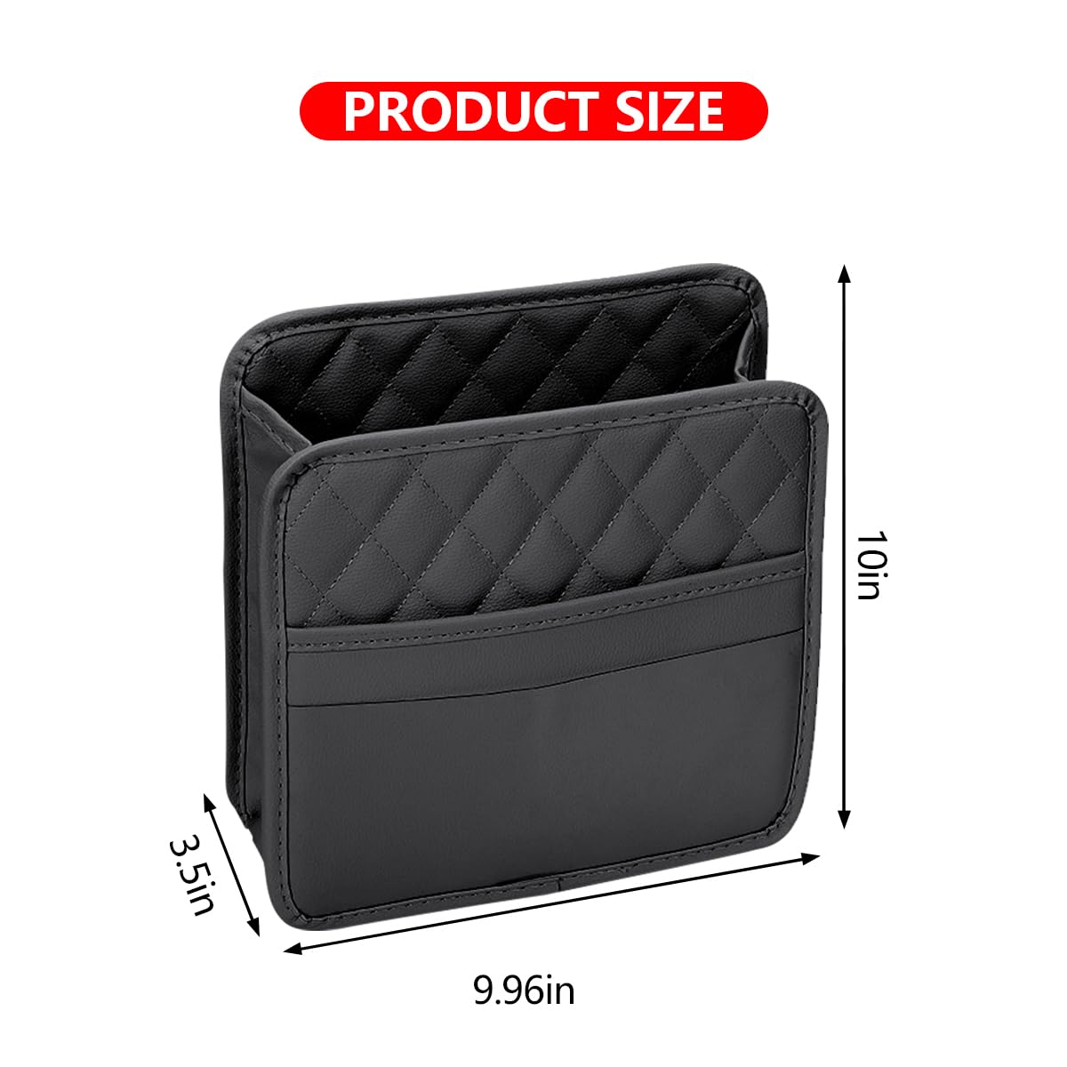 Mandark Car Seat Back Organizer, Pu Leather Vehicle Backseat Hanging Storage Pocket, Multipurpose Automotive Travel Essentials A