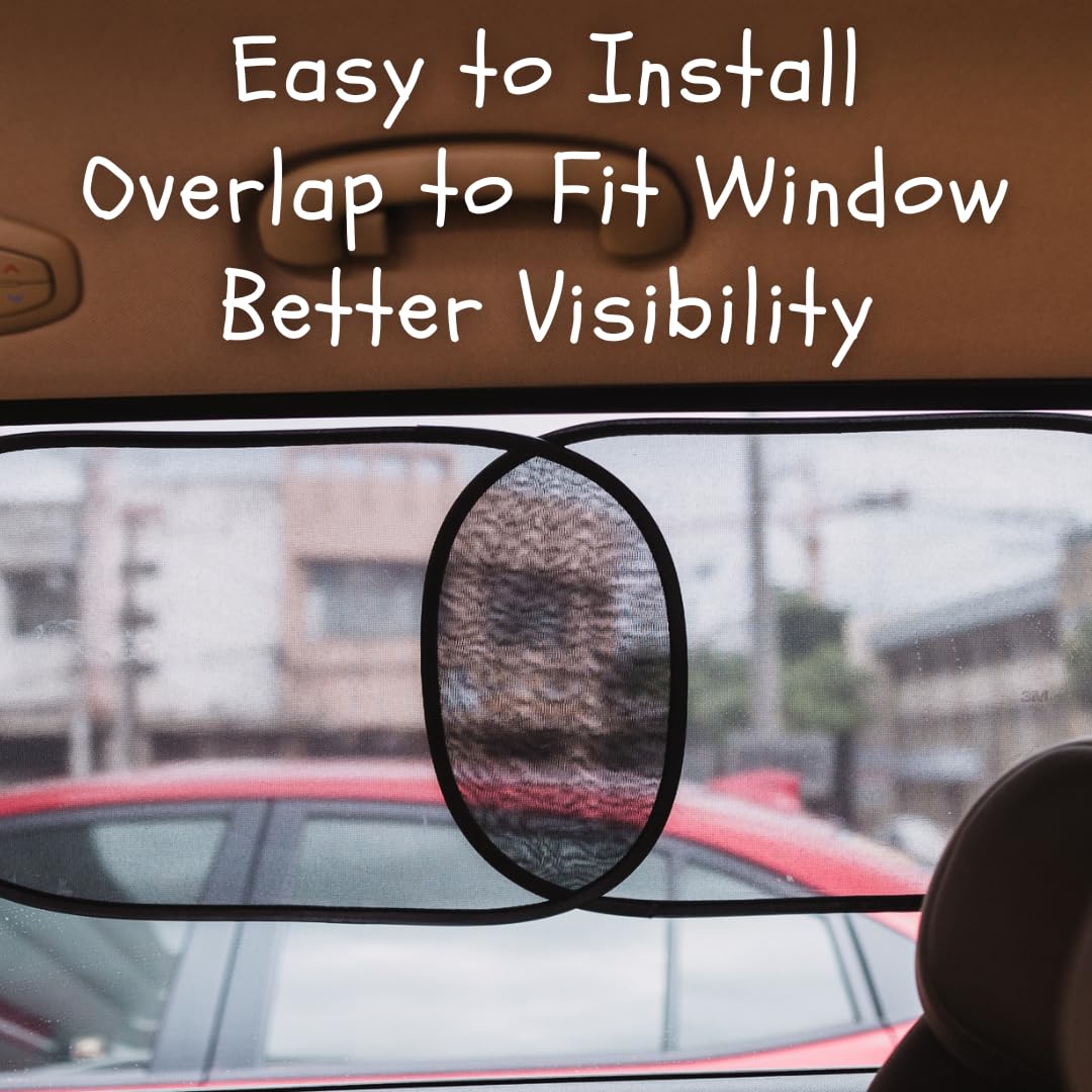 Kinder Fluff Car Window Shade (4X Transparent Sunshades) - The Only Certified Car Window Sun Shade For Driver Proven To Block 99