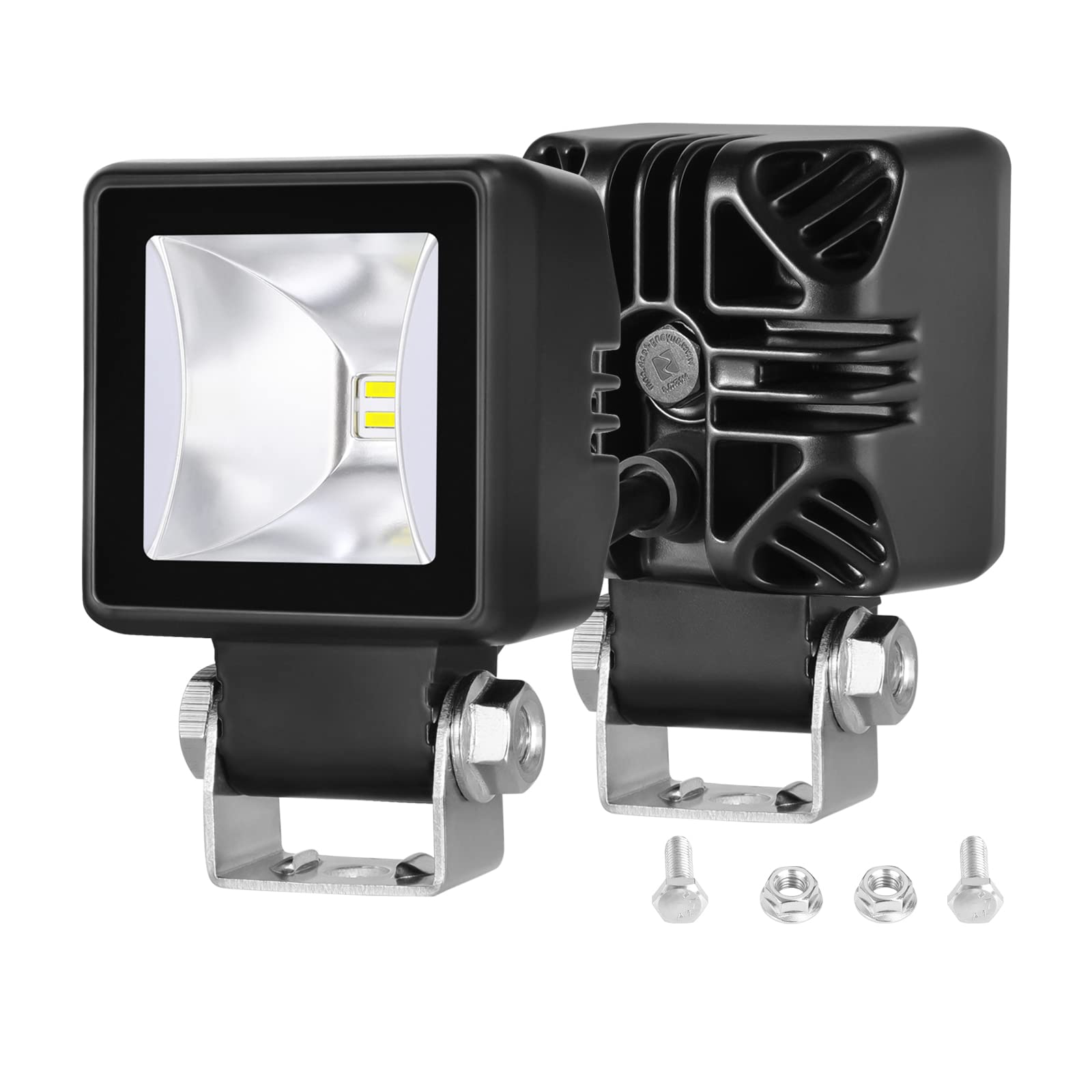 2 Inch LED Pods with DRL, LTEODCHEW 2PCS Screwless 5,000LM Flood Beam Motorcycle Auxiliary Scene Reverse Ditch Camp Work Back up