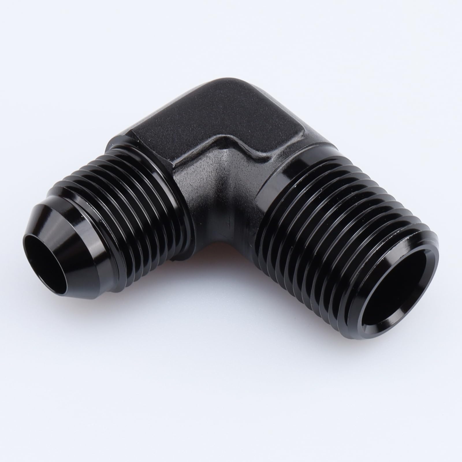 Ac Performance 90 Degree Elbow -6 An Male To 3/8'' Npt Male Fitting Adapter Connector Aluminum Black