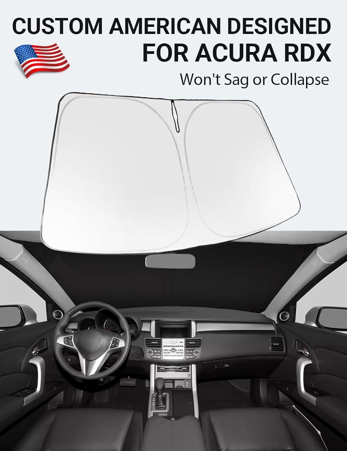Proadsy 2025 Upgrade Windshield Sun Shade Custom Fit 2007-2012 Rdx Acura Rdx Foldable Front Sunshade Protector Sun Visor Blocks