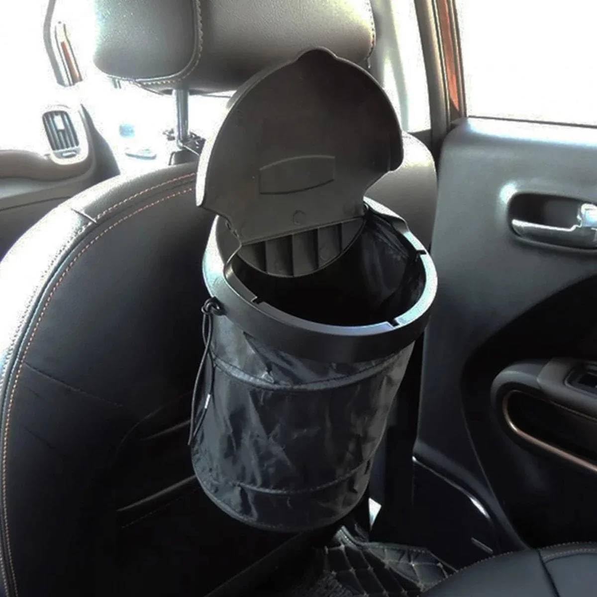 Mann MartFoldable Car Trash Can with Lid  Leakproof, Waterproof, Hanging Car Garbage Bin for Clean & Organized Driving