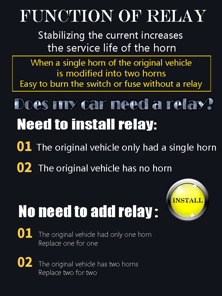 Loud Snail Horn 12V, Banhao Motorcycle Horn With Relay Universal Electric Double Horns Kit For Trucks Car Train Pickup Off-Road