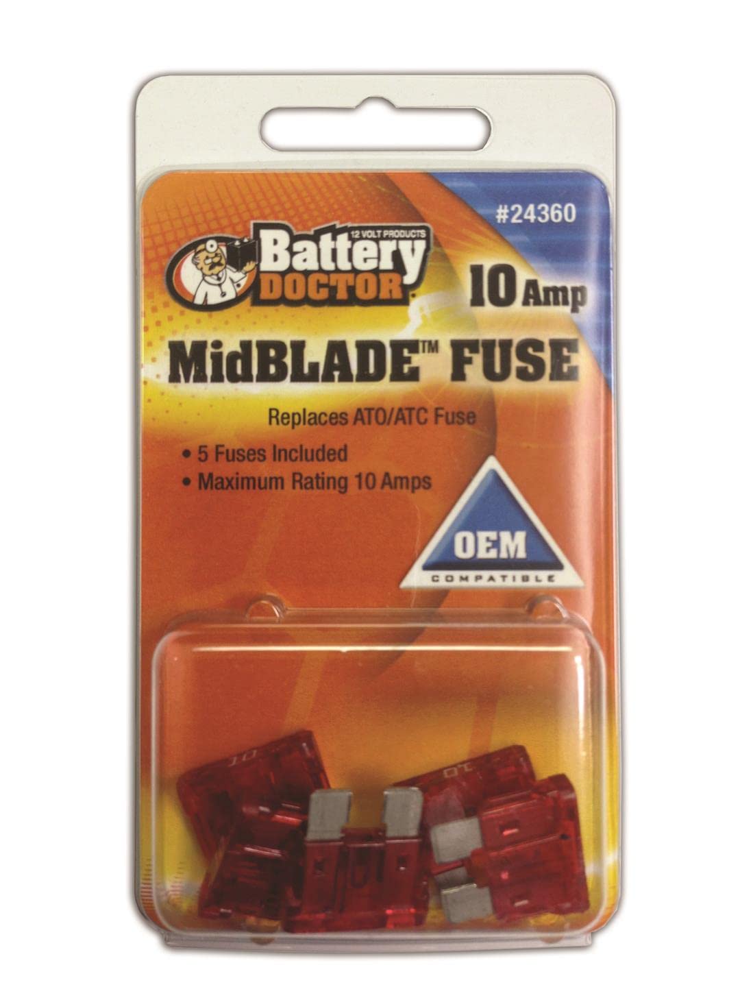 Wirthco Engineering Inc Wirthco 24370 Midblade Fuse - 20 Amp (Yellow), Pack Of 5