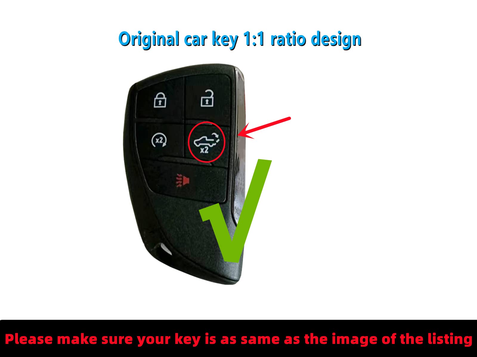 Reprotecting Silicone Rubber Key Fob Cover Compatible With 2022 2023 Chevrolet Silverado 1500 Gmc Sierra 1500 (Black Red)