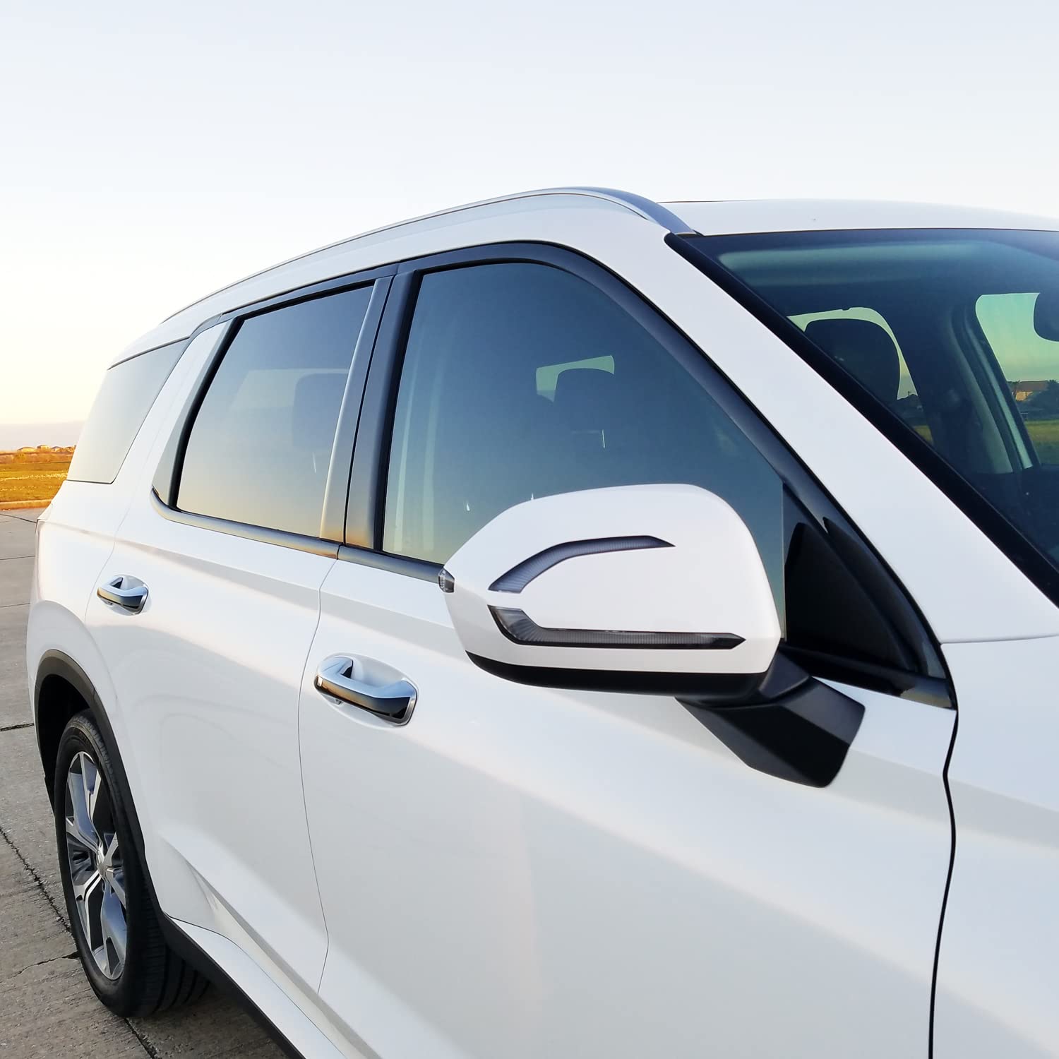 Slickmod Chrome Delete Blackout Vinyl Overlay For 2020-2023 Hyundai Palisade Window Trim (1. Window Trim, Gloss Black)