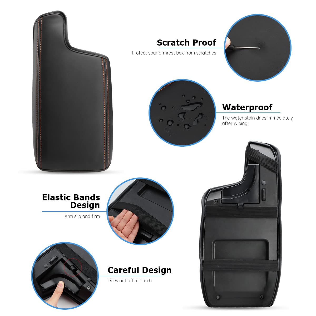 INTGET Car Center Console Armrest Cover for Subaru Crosstrek Accessories 2018 2019 2020 2021 2022 2023 Impreza 2017-2023 Leather