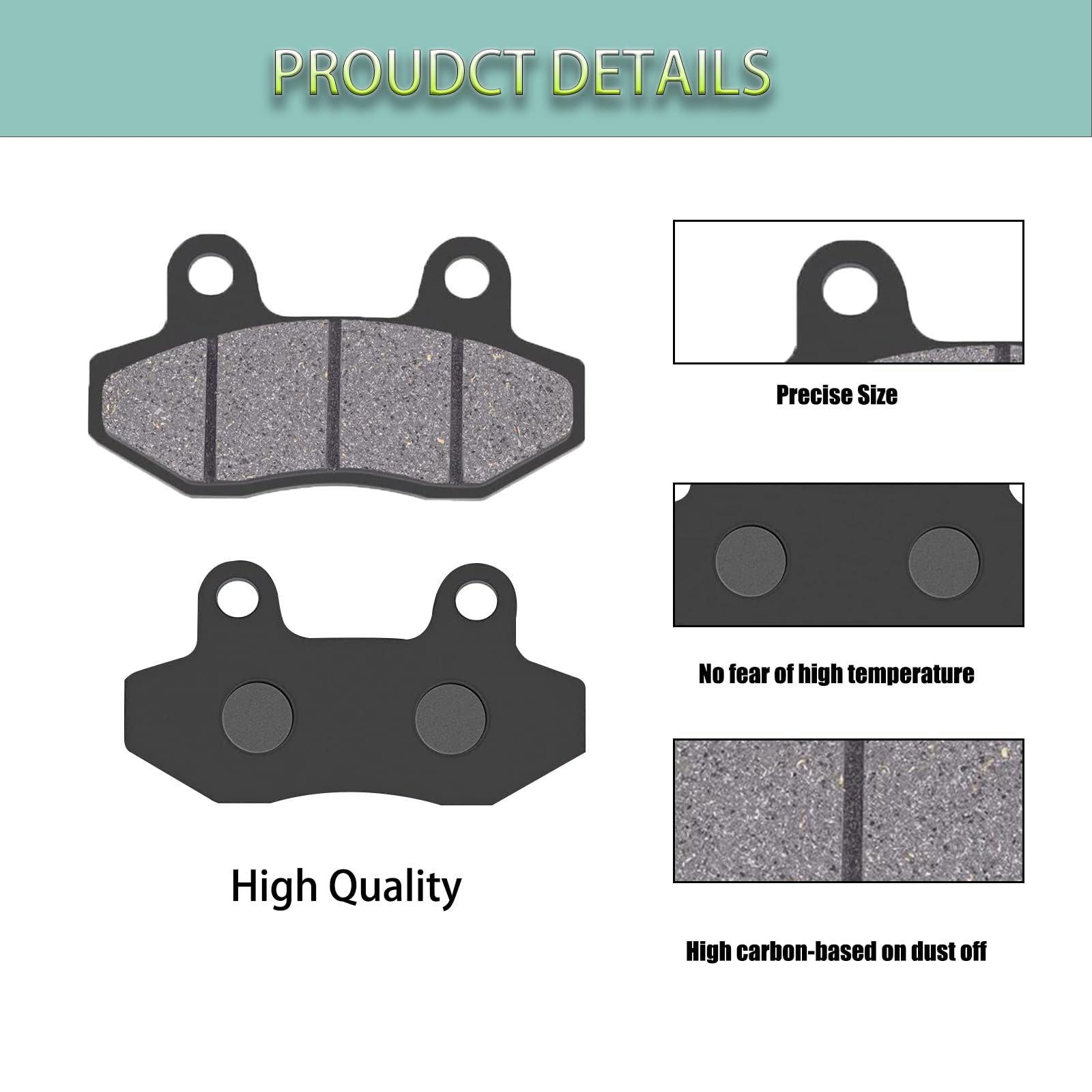2PCS Brake Pads Set for 150cc 200cc 250cc ATV Dirt Bike Pit Bike Go Kart,Yerf-Dog Spiderbox 150cc GX150 go kart Gy6 49cc 50cc 12