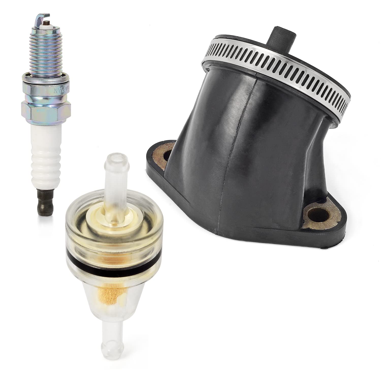 Carb Intake Manifold Boot Spark Plug For Polaris 2001-2013 Sportsman 500 Ho (No 6X6) 1997-2009 Scrambler 500 4X4 3085809