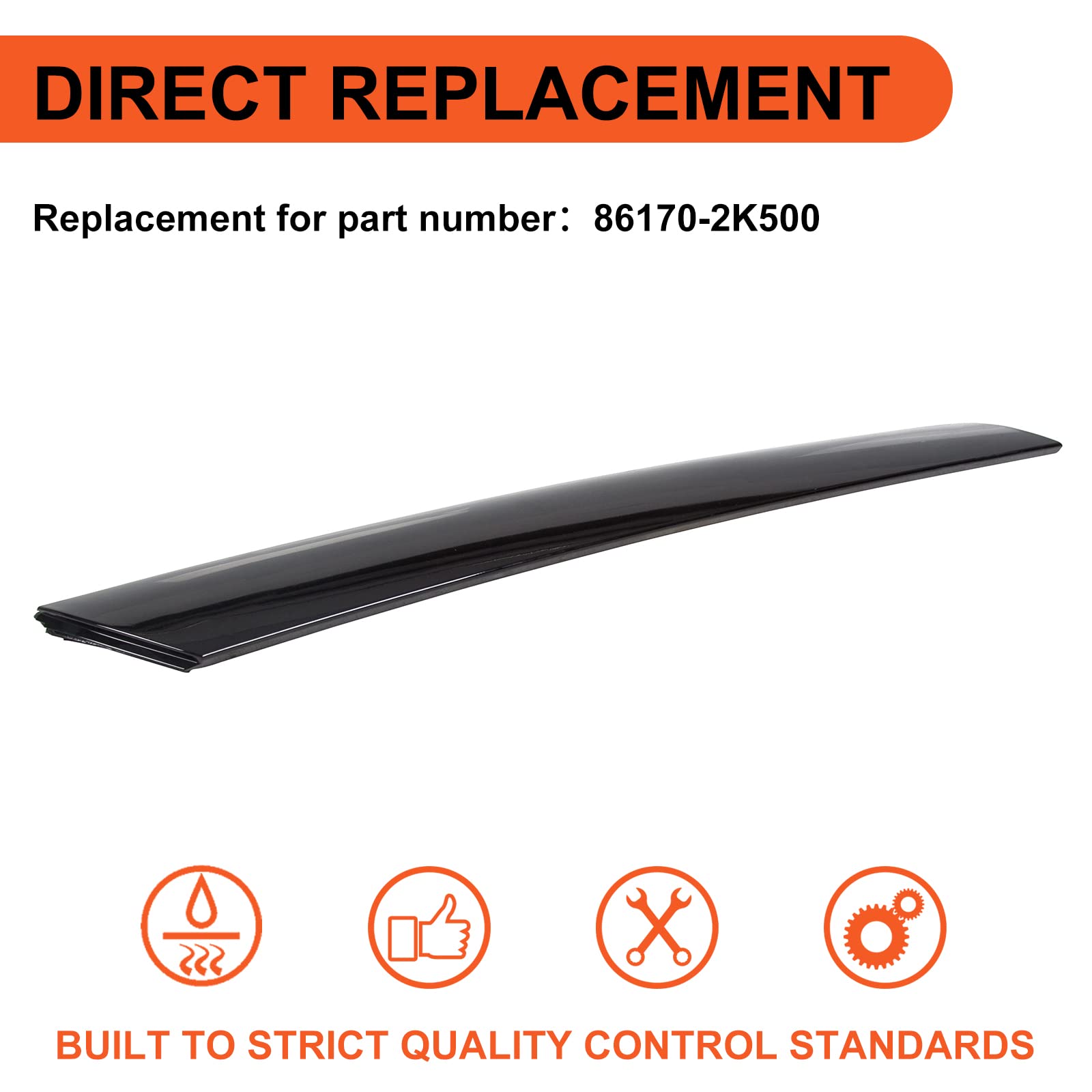 Ecotric Windshield A-Pillar Trim Panel Compatible With 2010-2013 Kia Soul Replacement For 861702K500 Exterior Molding Windshield