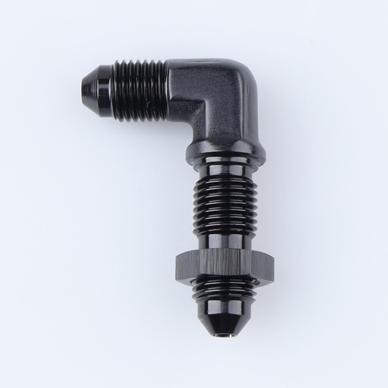 AC PERFORMANCE -3 AN Male Flare 90 Degree Bulkhead Fitting Adapter Aluminum Black with AN3 Nut