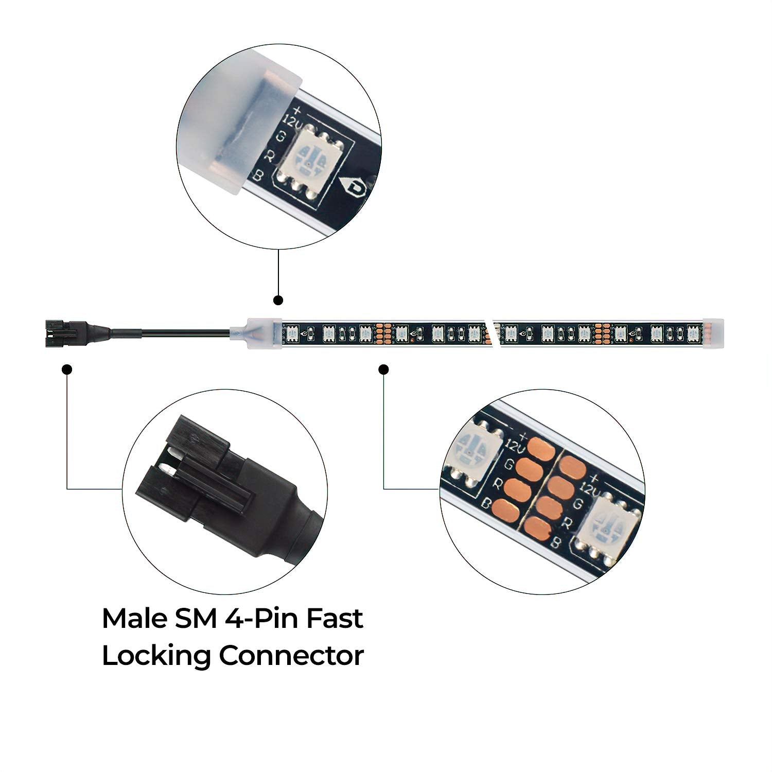 DITRIO 2pcs 2-Feet Underglow RGB Neon LED Light Strips DC 12V for Motorcycles Trikes Trailers Golf Carts ATVs UTVs, SPT-24IN