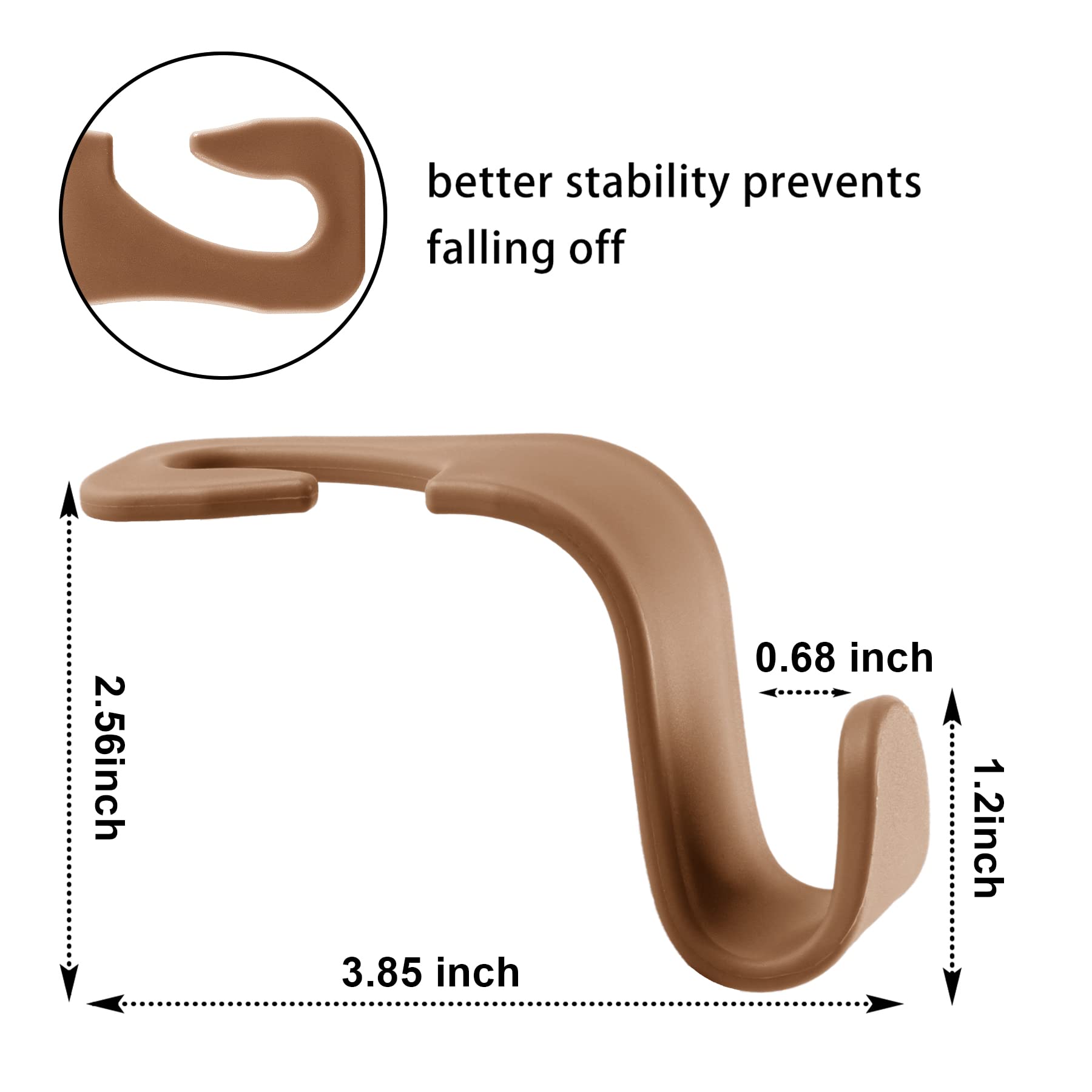 Livtee Car Seat Headrest Hook, Auto Seat Hook Hangers Organizer Interior Accessories For Purse Coats Umbrellas Grocery Bags Handbag, 4-Pack - Blown