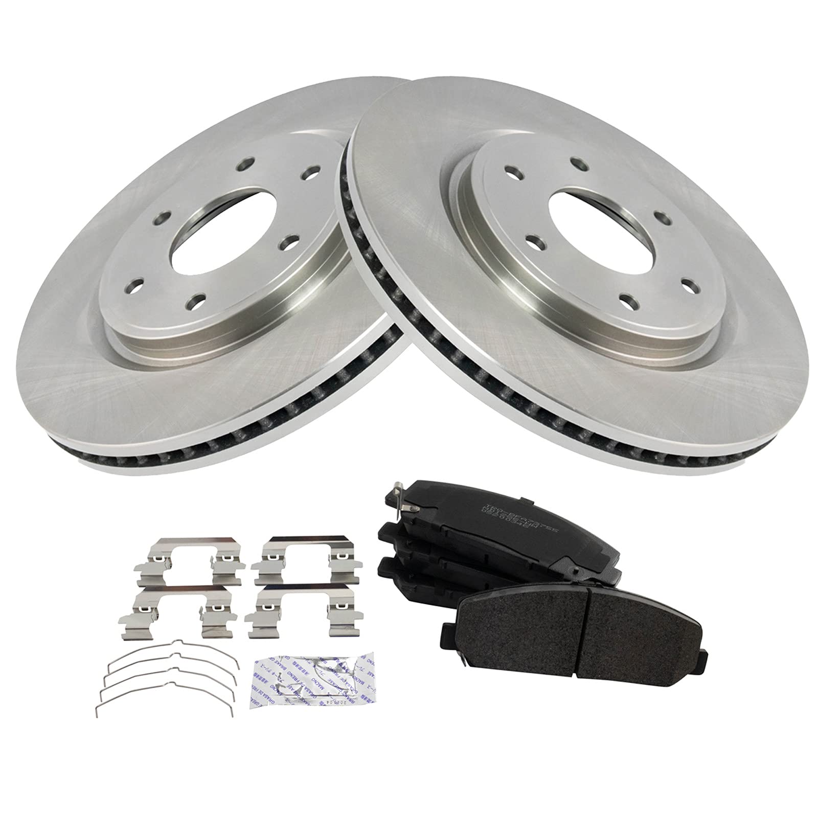 Trq Semi Metallic Disc Brake Pads & 2 Rotors Set For 06-07 Infiniti Qx56 Armada